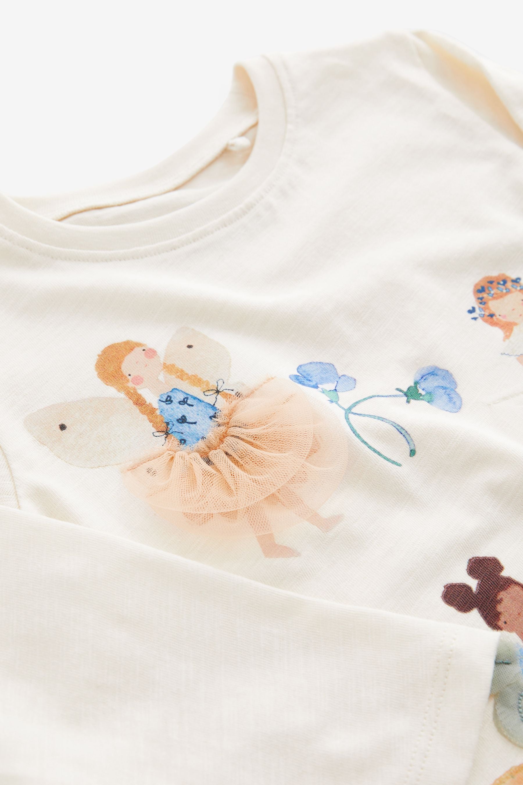 Ecru Cream Pretty Fairy Long Sleeve Character T-Shirt (3mths-7yrs)