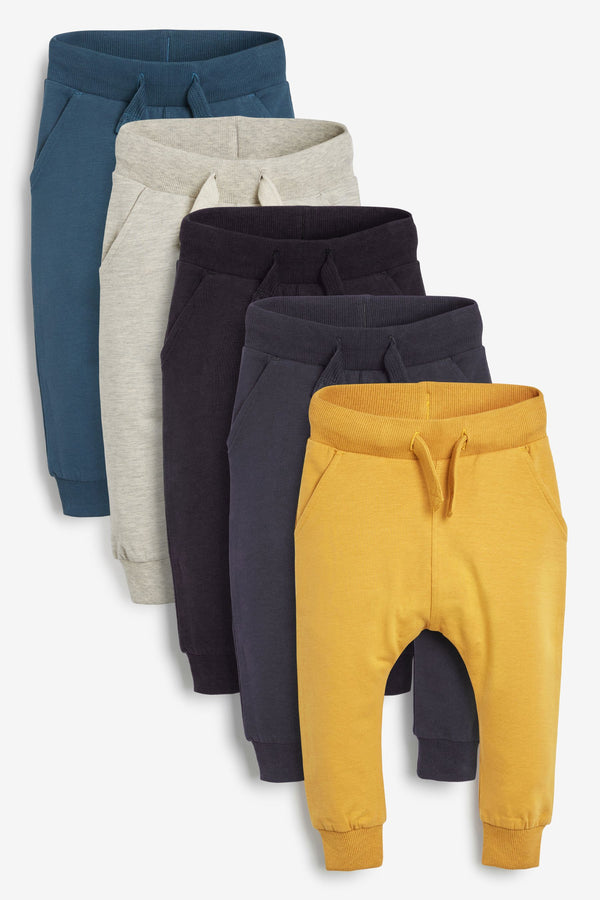 Blue/Black/Yellow Joggers 5 Pack (3mths-7yrs)