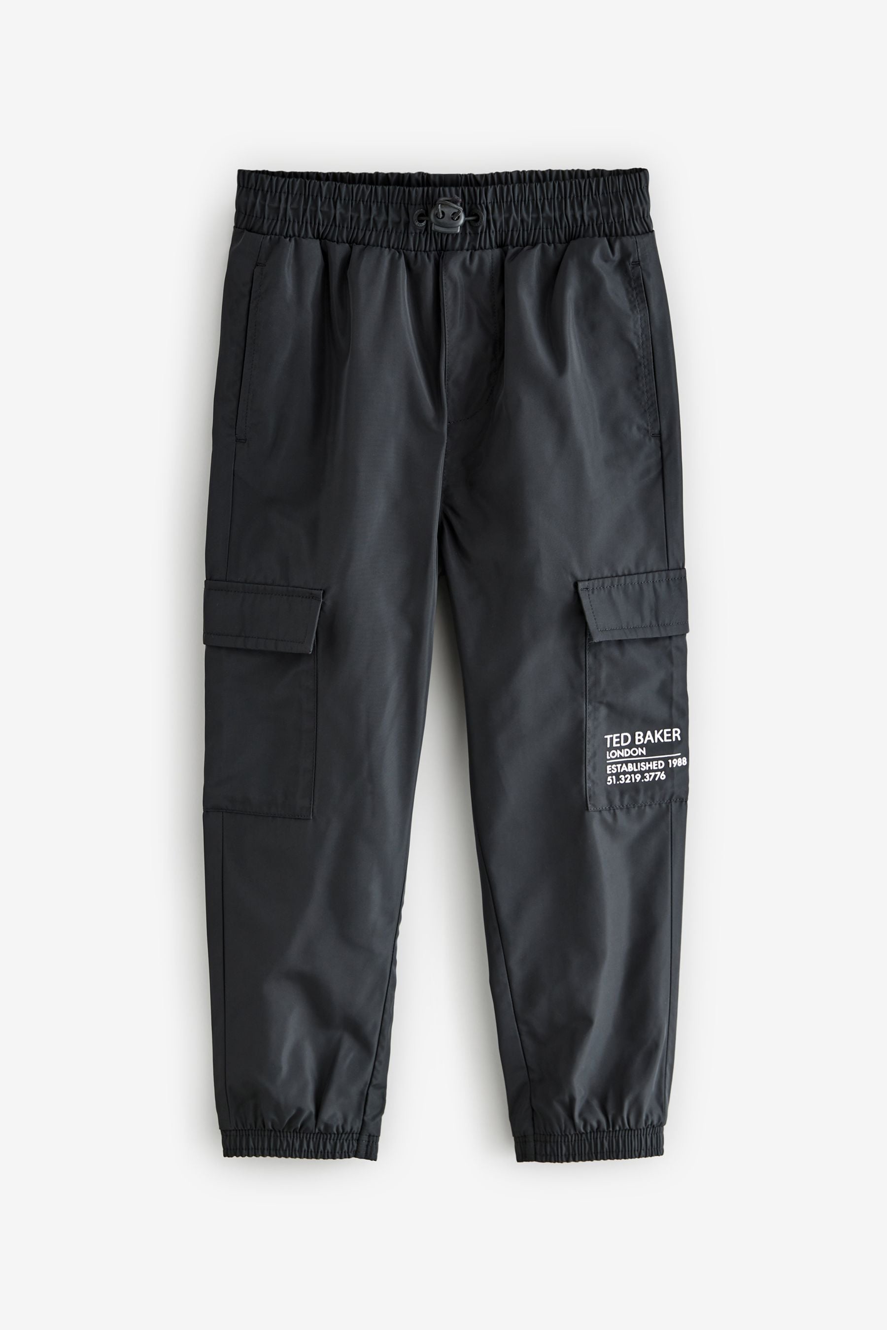 Baker by Ted Baker Nylon Cargo Black Trousers