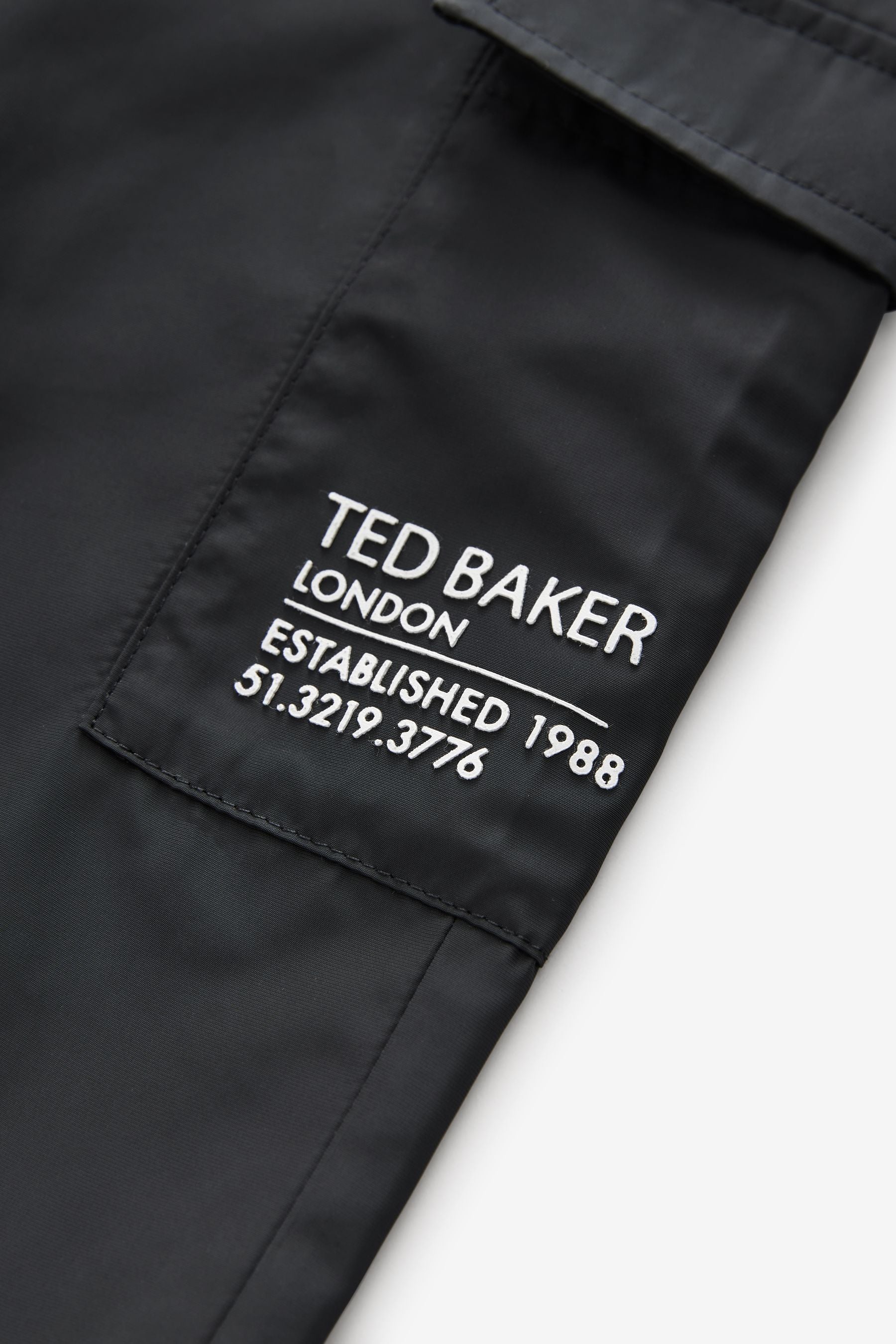 Baker by Ted Baker Nylon Cargo Black Trousers