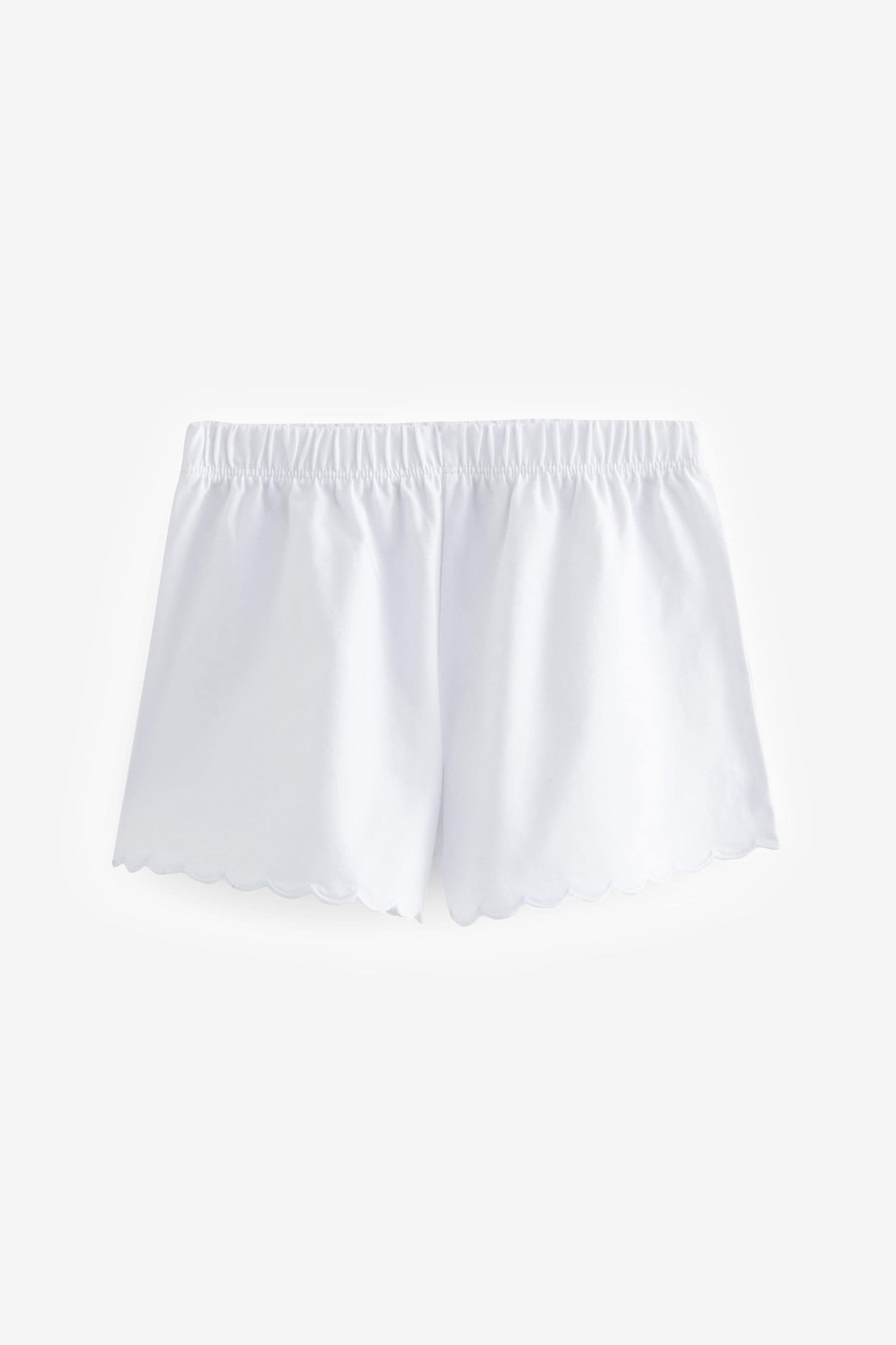 Navy 3 Pack Cotton Scallop Edge Shorts (3mths-7yrs)