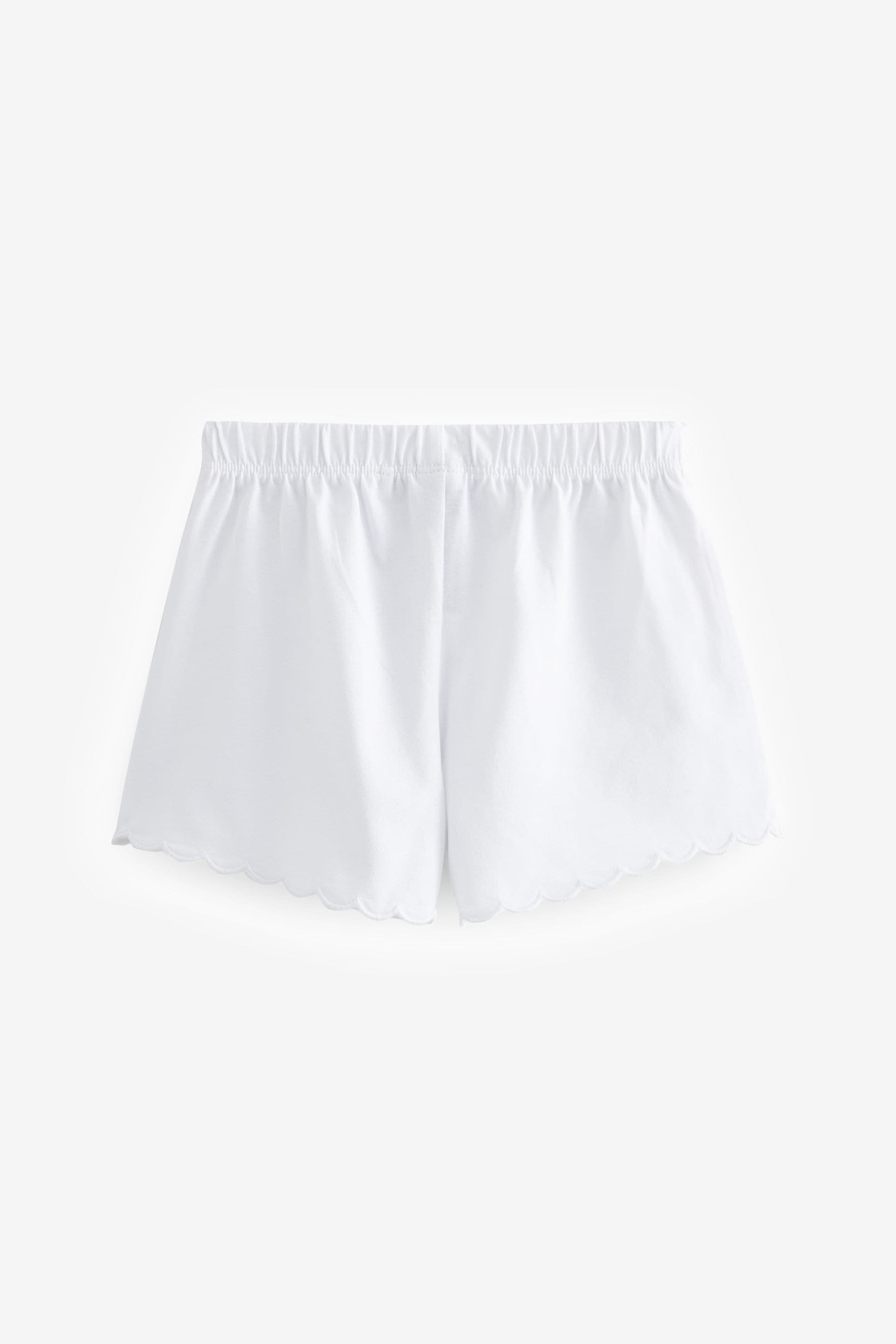 Navy 3 Pack Cotton Scallop Edge Shorts (3mths-7yrs)