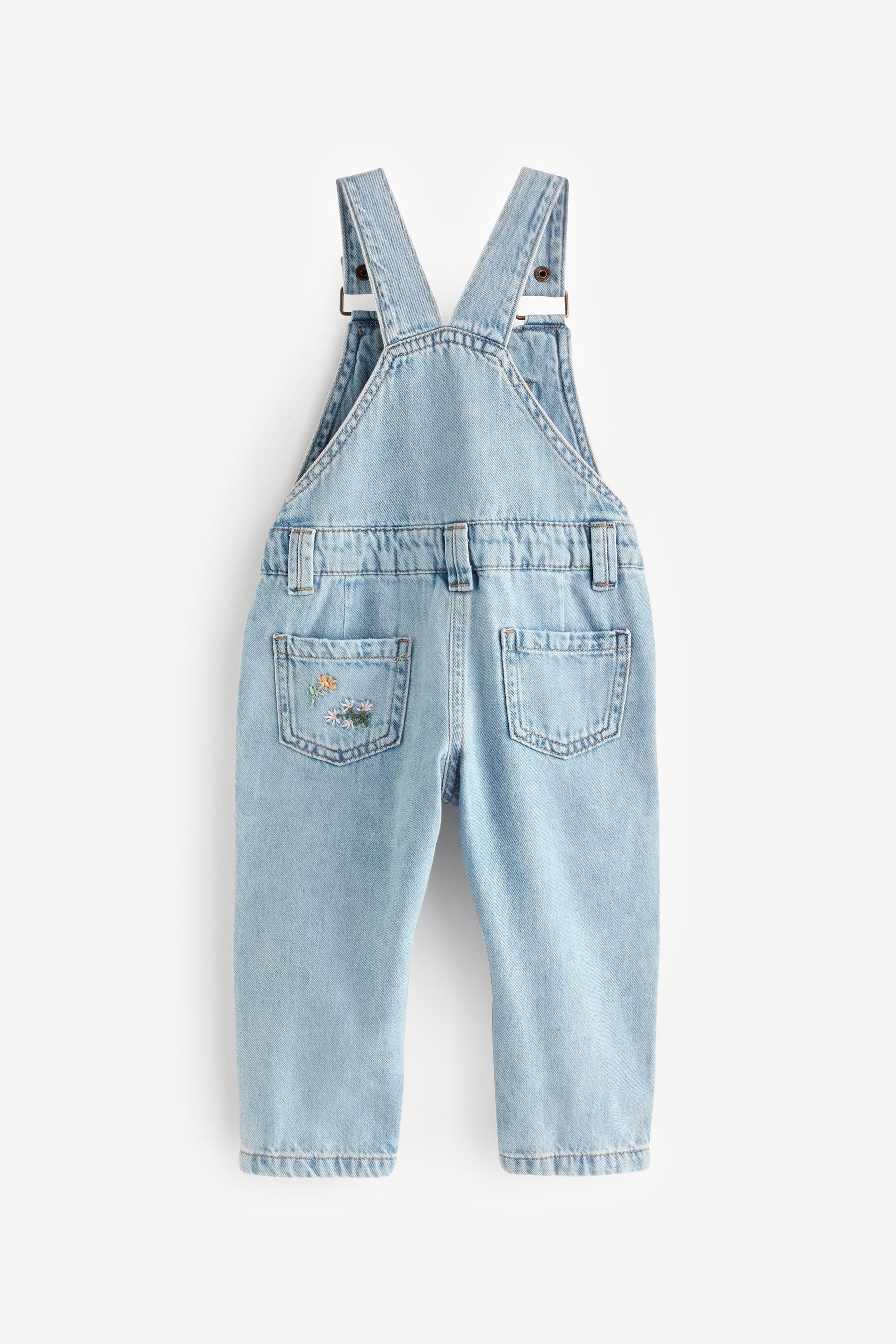 Blue Denim Embroidered Dungarees (3mths-7yrs)