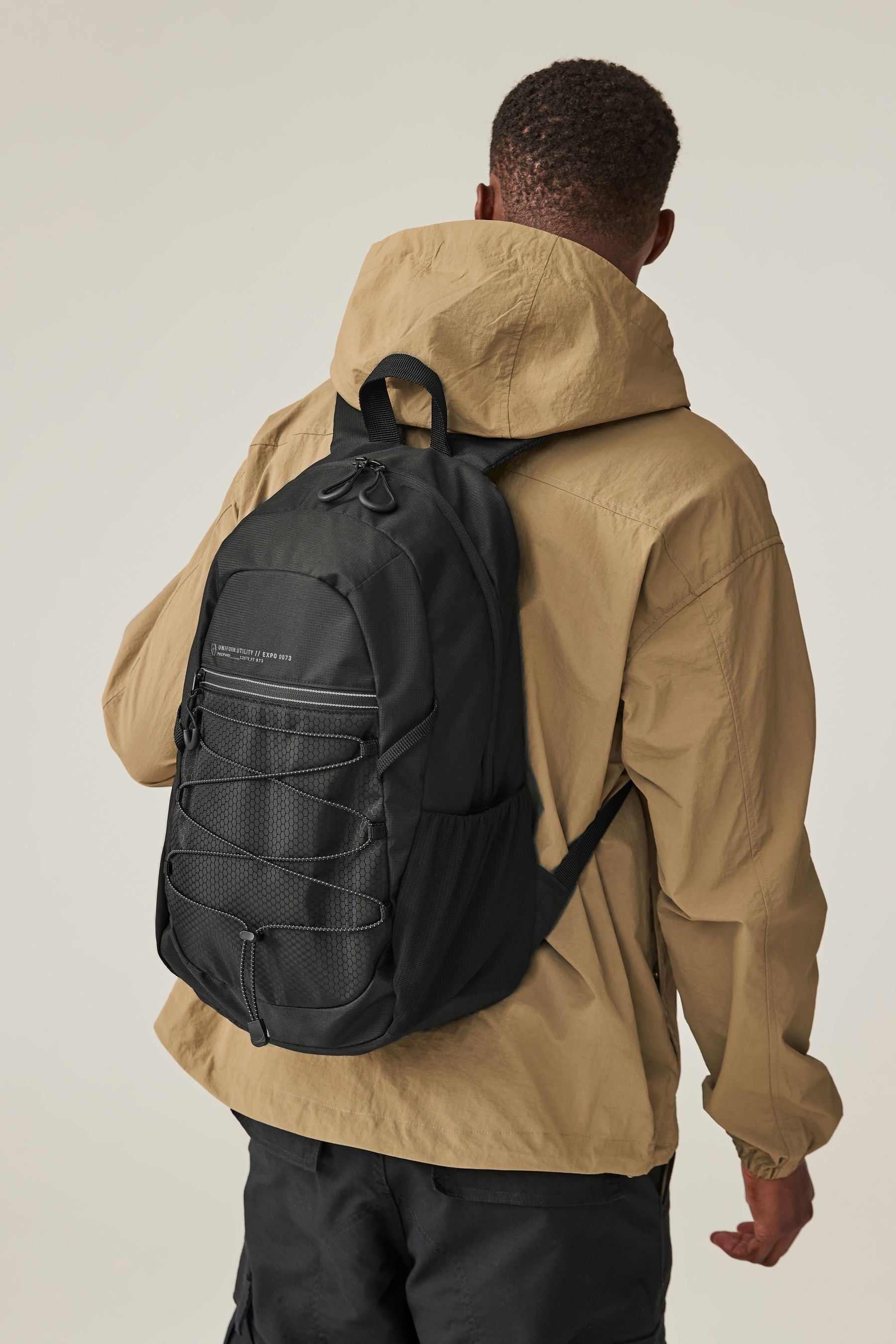 Black Bungee Cord Rucksack