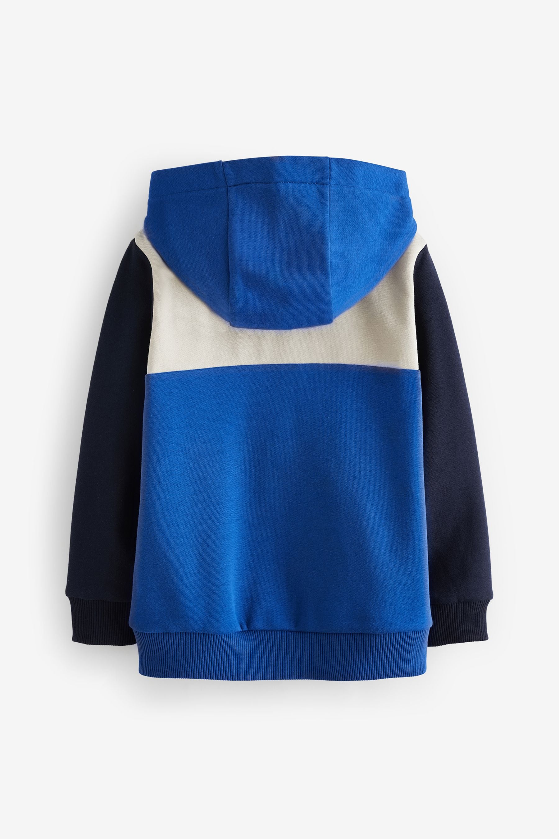 Cobalt Blue/White Colourblock Zip Through Hoodie (3-16yrs)