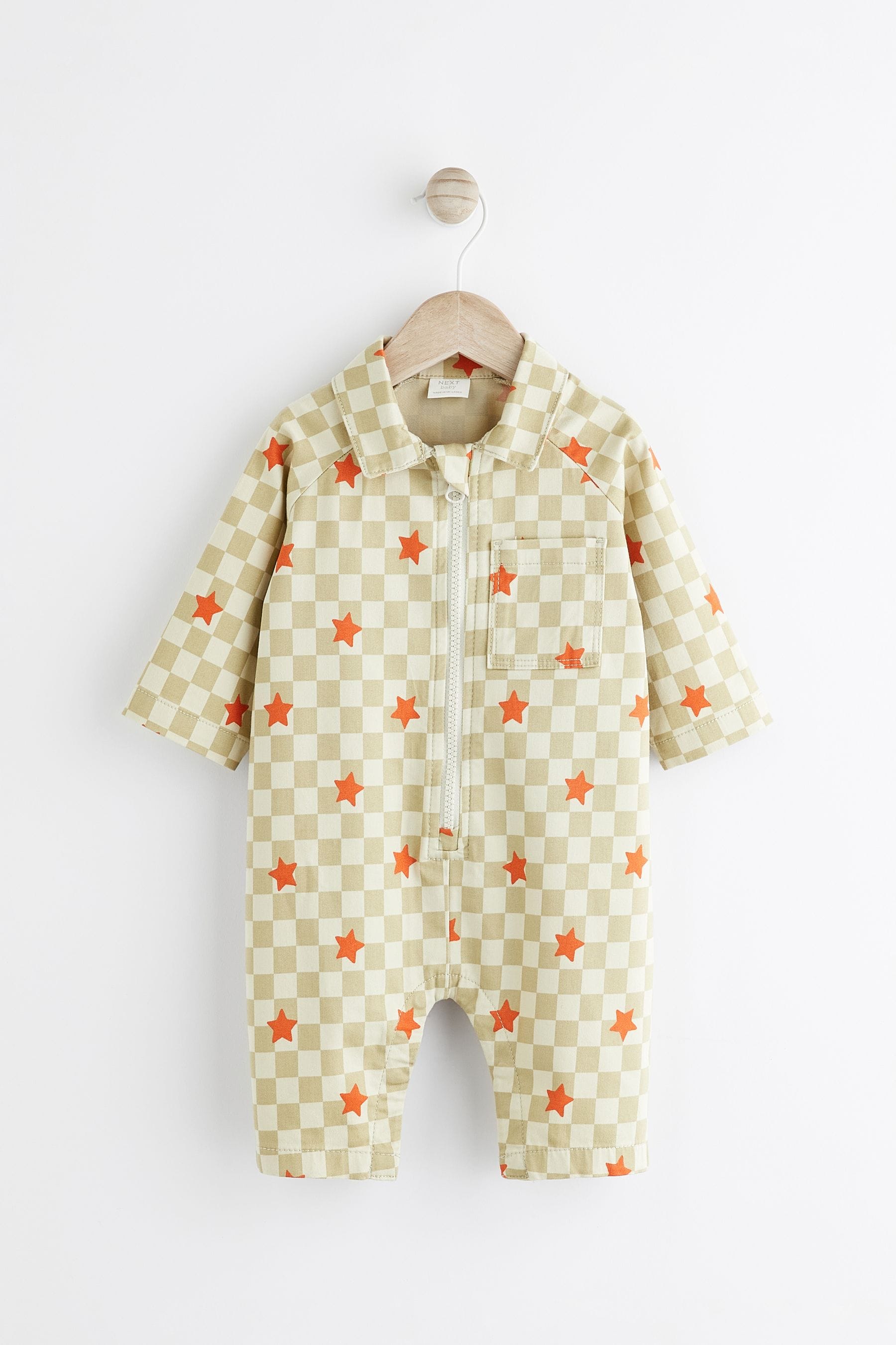 Green Checkerboard Baby Utility Romper (0mths-2yrs)