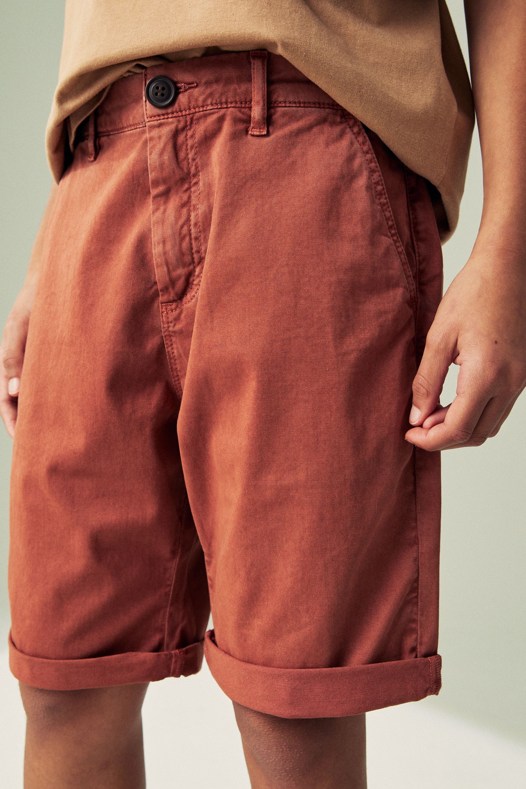 Rust Brown Washed Chinos Shorts (12mths-16yrs)