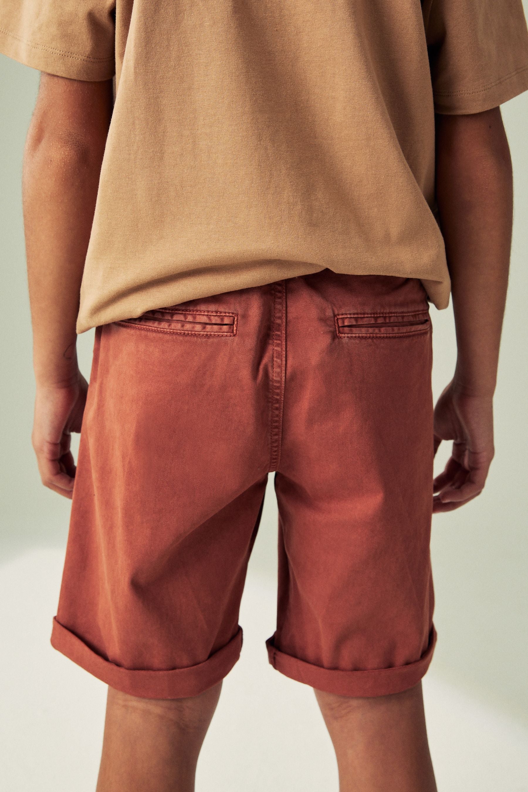 Rust Brown Washed Chinos Shorts (12mths-16yrs)