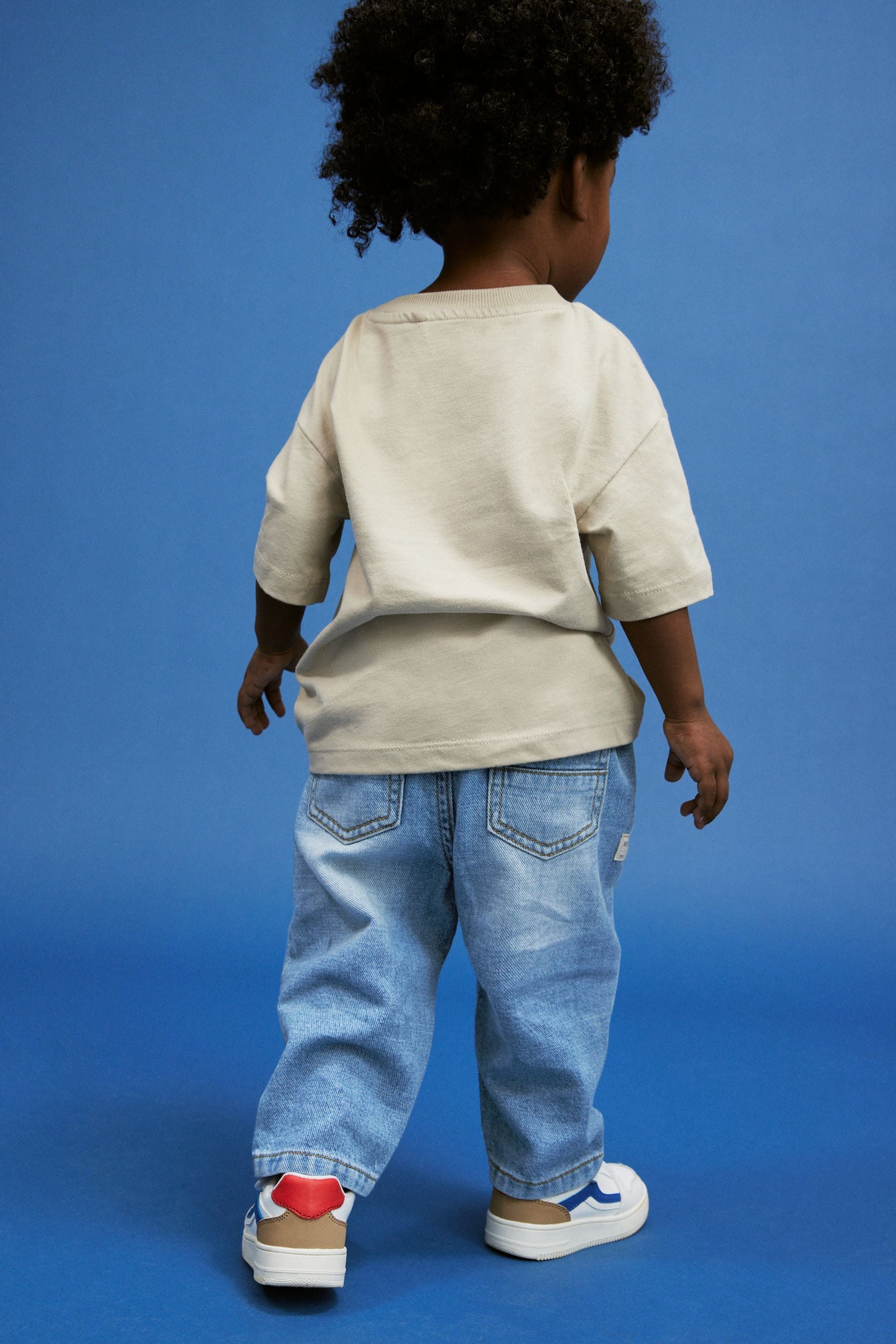 Light Blue Denim 100% Cotton Pleat Front Jeans (3mths-7yrs)