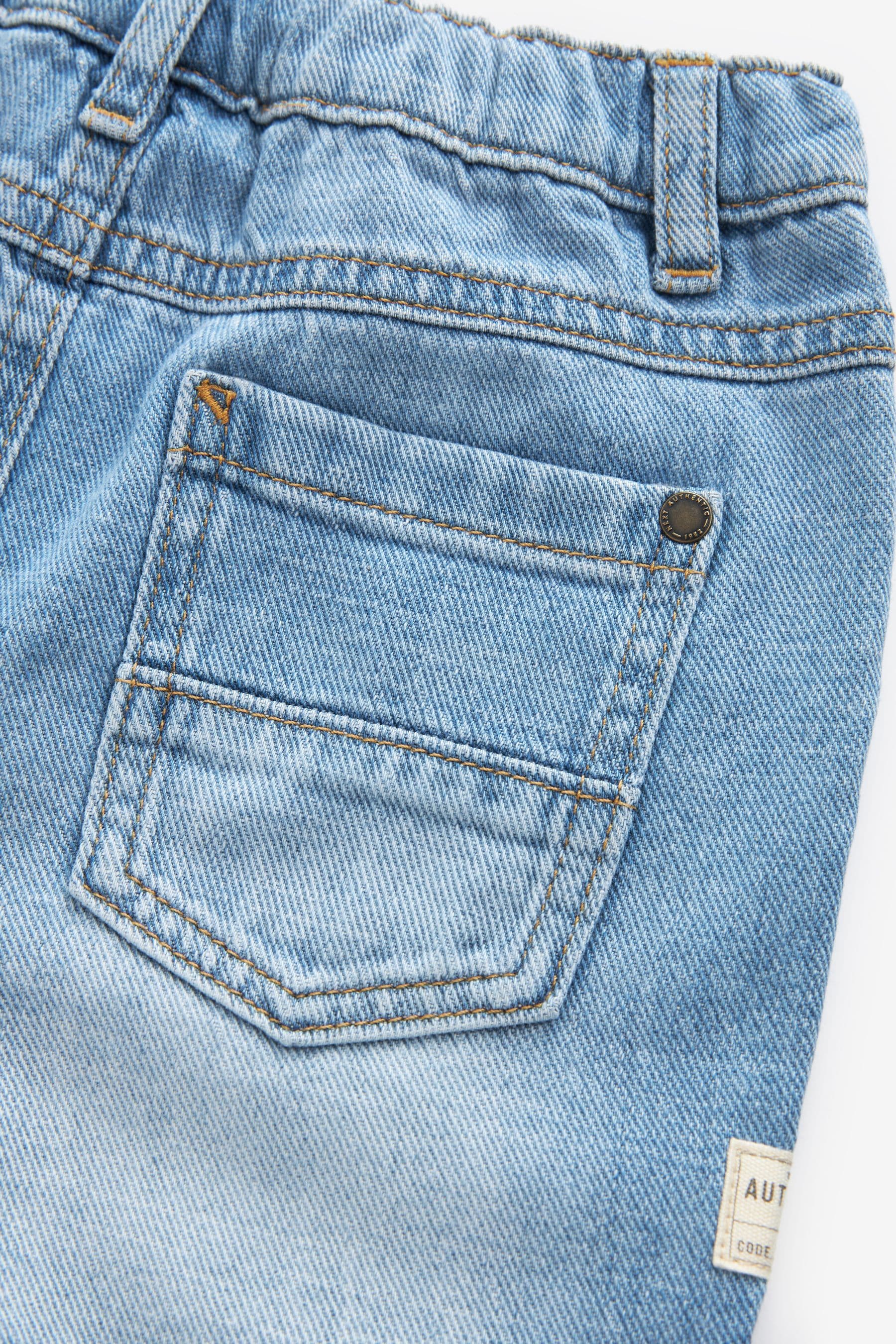 Light Blue Denim 100% Cotton Pleat Front Jeans (3mths-7yrs)