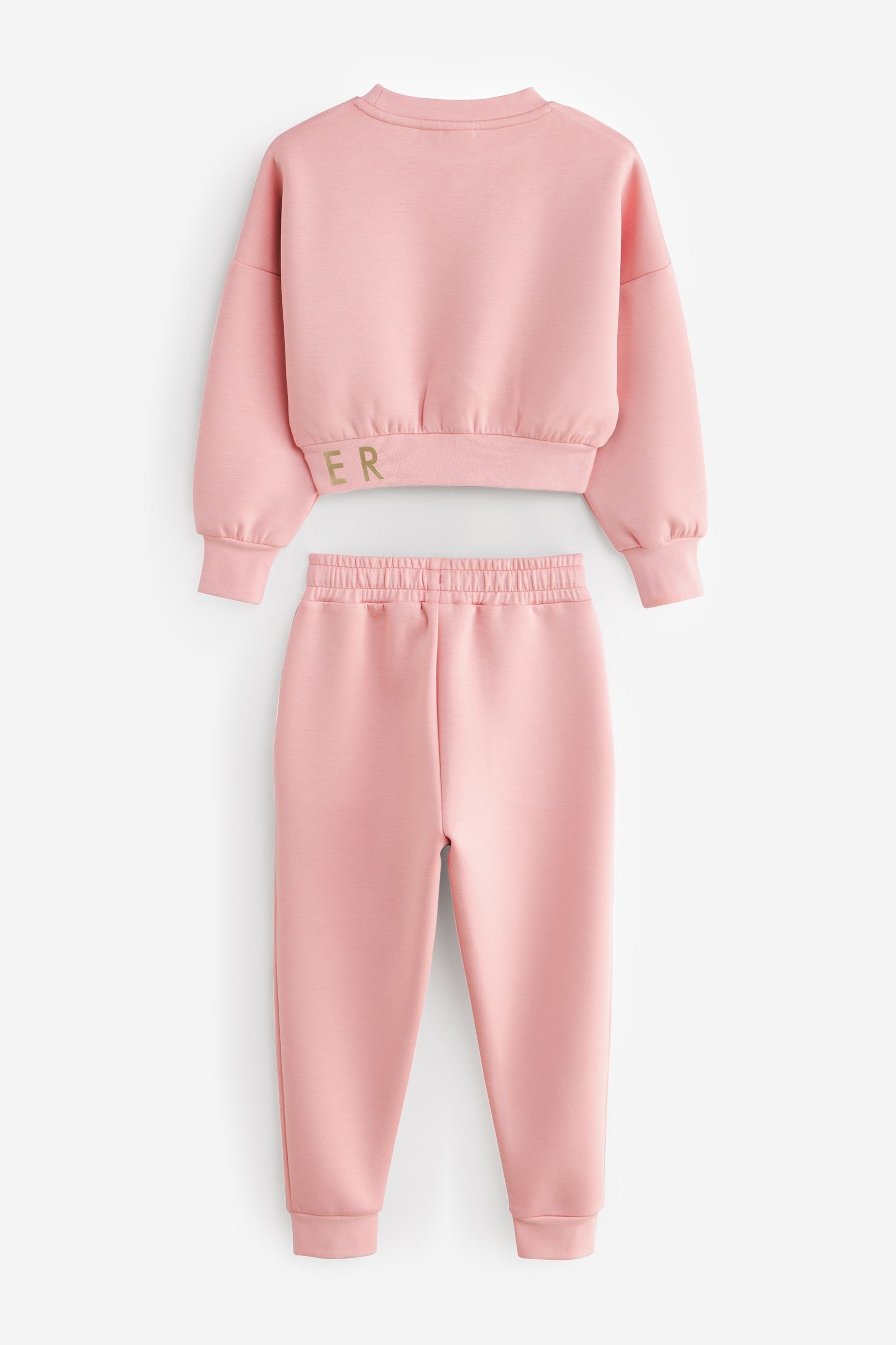 Baker by Ted Baker Pink Cropped Sweater and Jogger Set