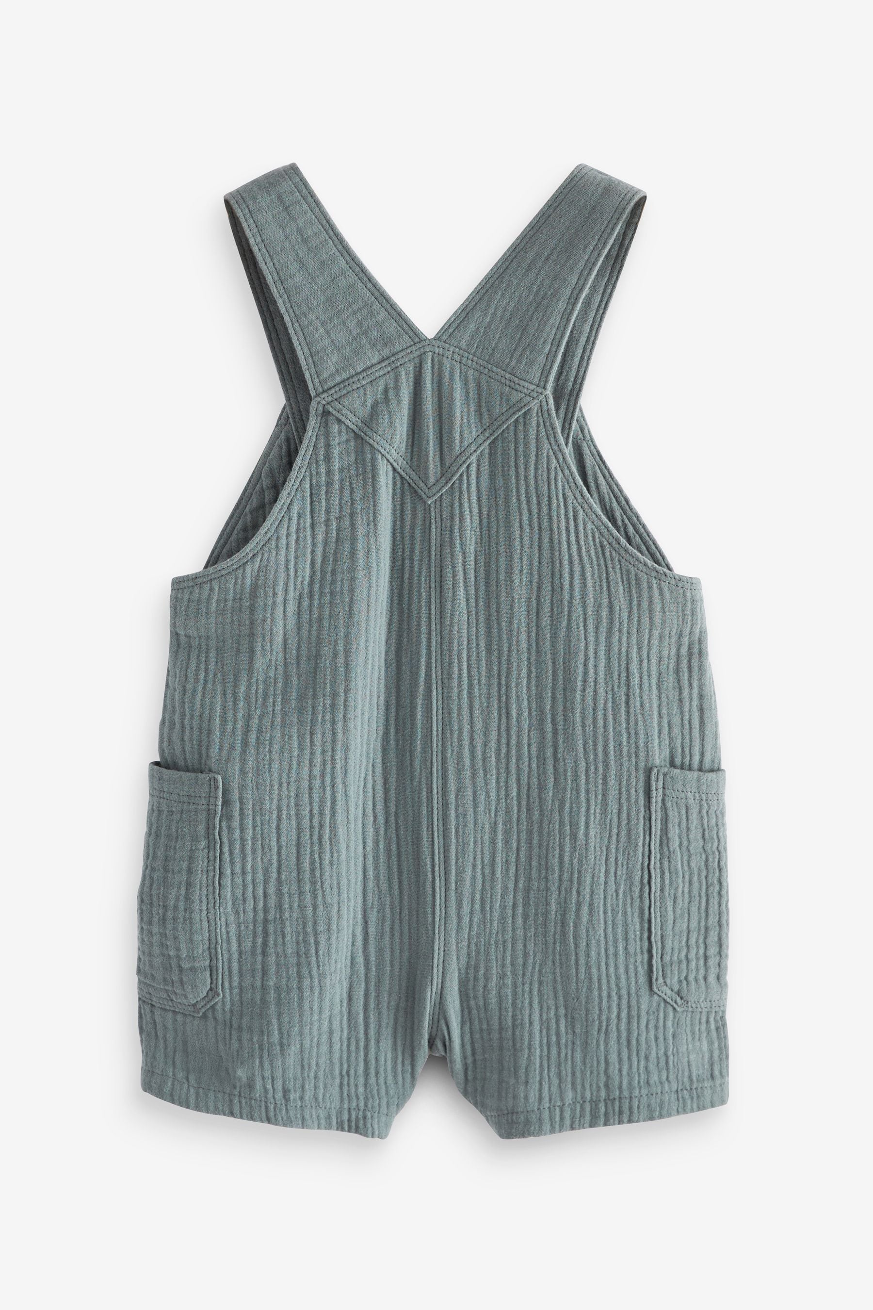 Blue Soft Textured 100% Cotton Dungarees (3mths-7yrs)