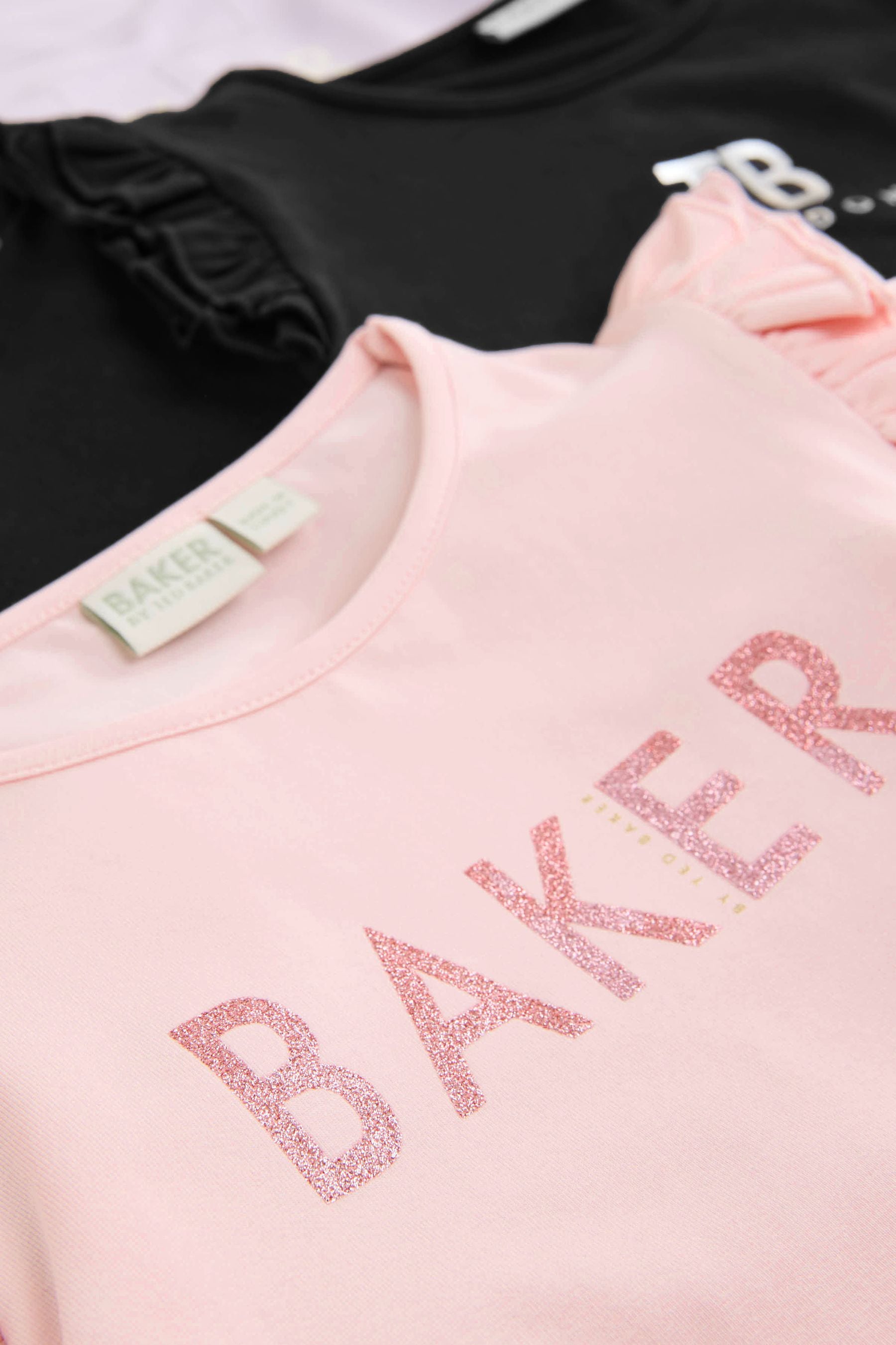 Baker by Ted Baker Multi Graphic Frill Long Sleeve T-Shirt 3 Pack