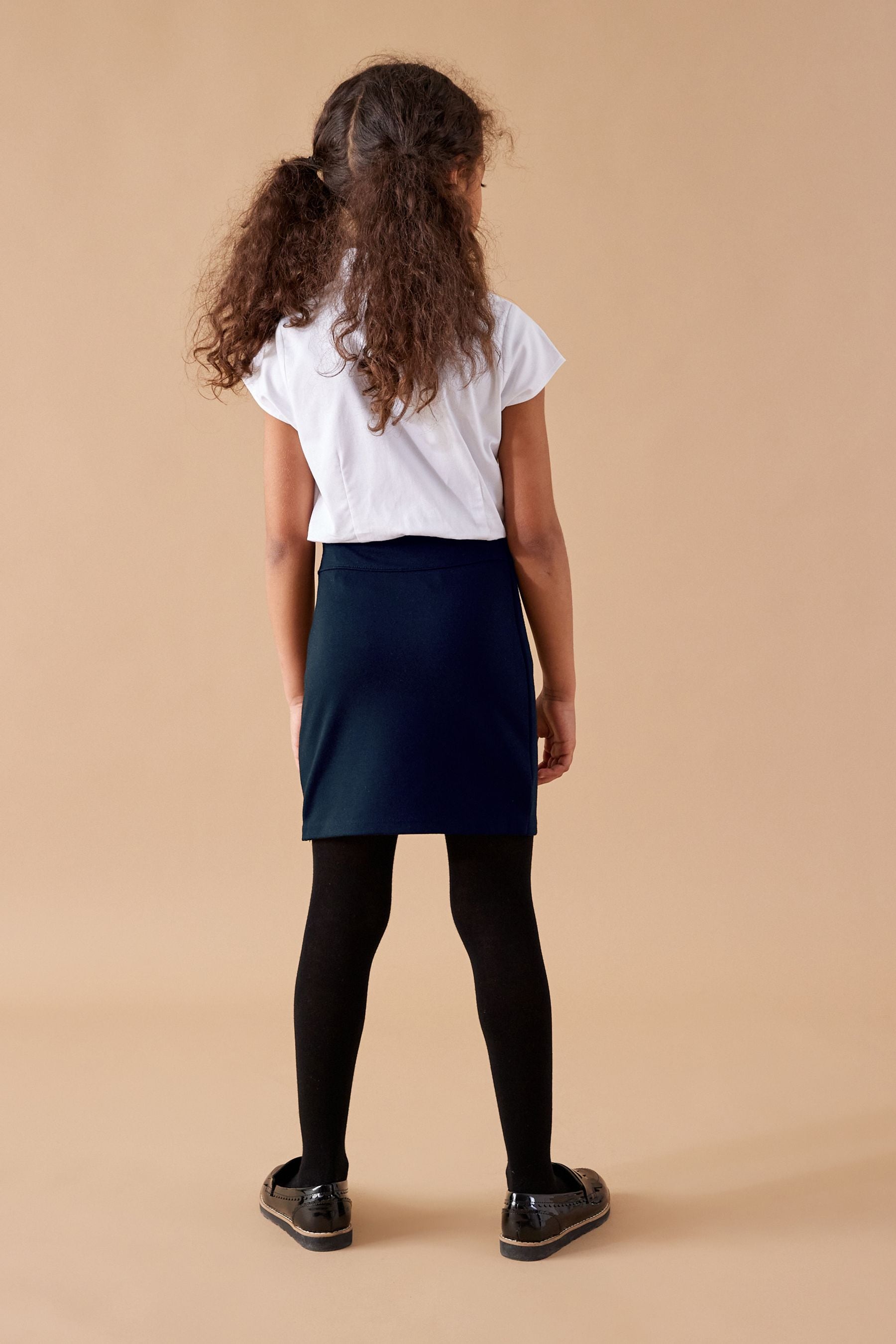 Navy Blue Jersey Stretch Pull-On School Pencil Skirt (3-18yrs)