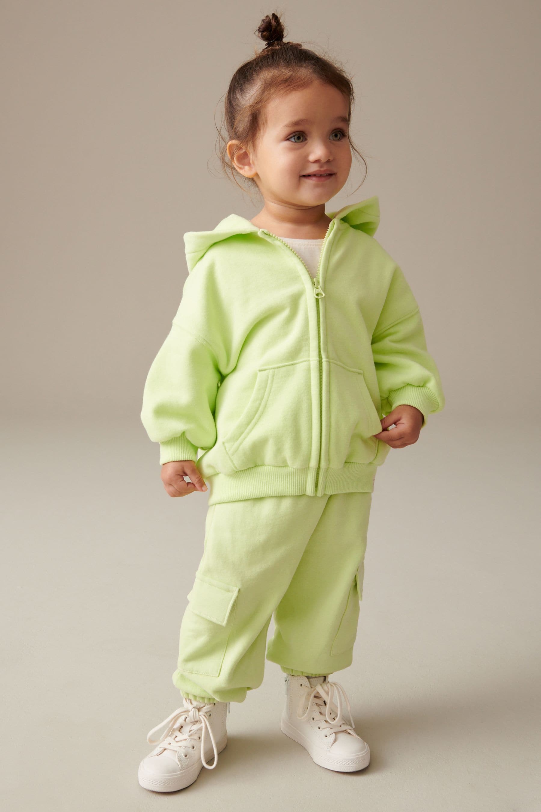 Lime Green Zip Through Hoodie (3mths-7yrs)