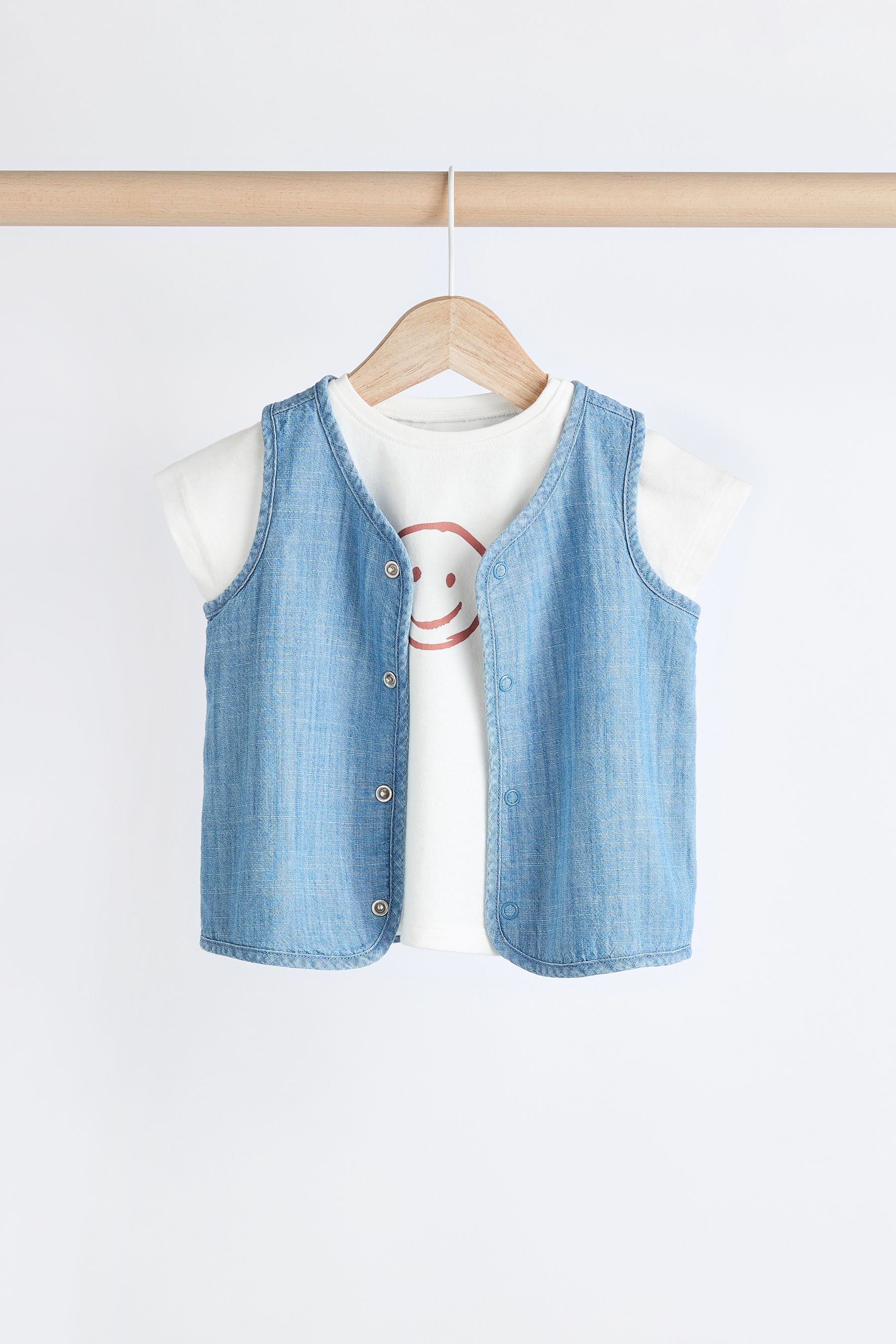 Denim Baby Top Gilet and Trousers Set (0mths-2yrs)