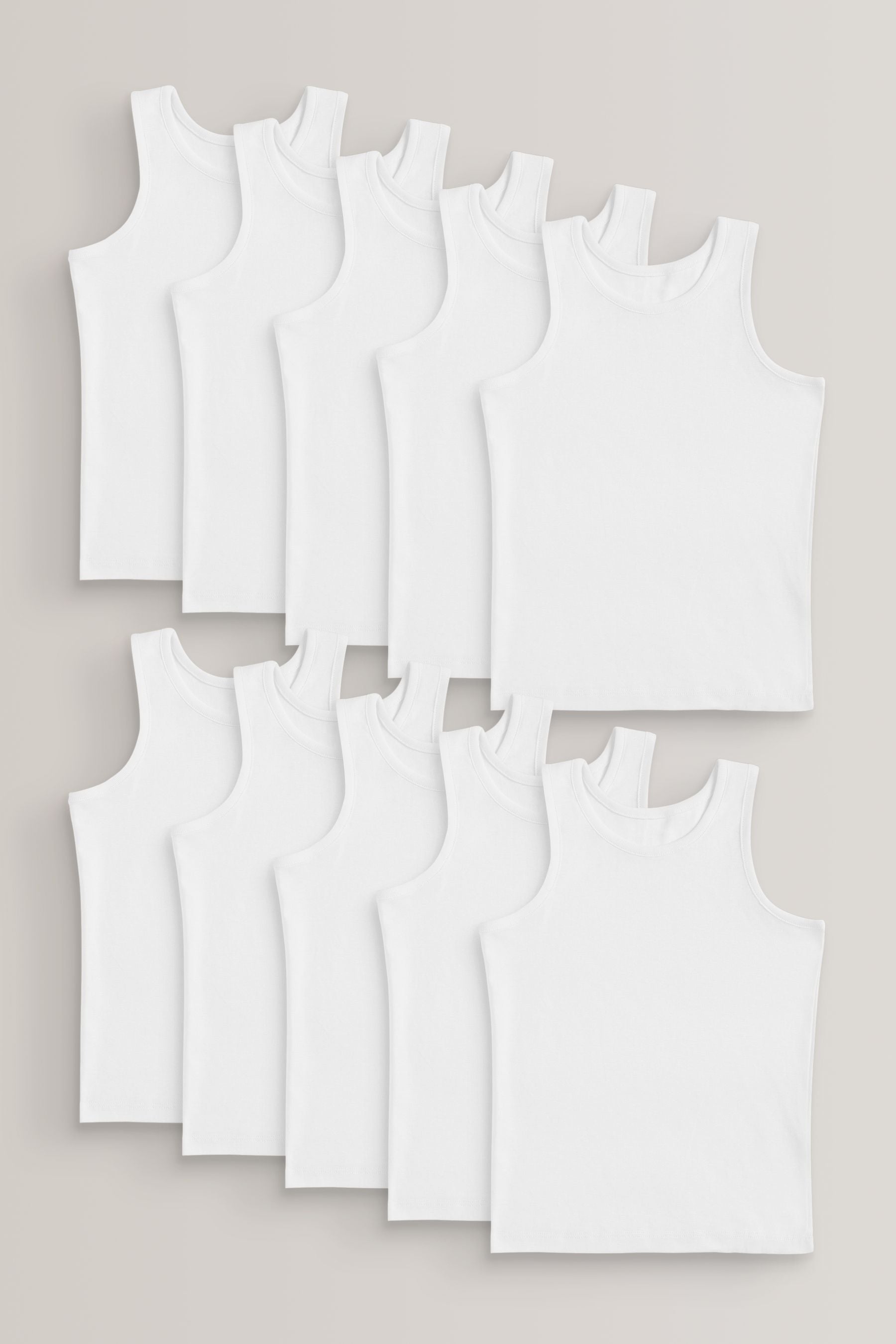 White Vests 10 Pack (1.5-16yrs)