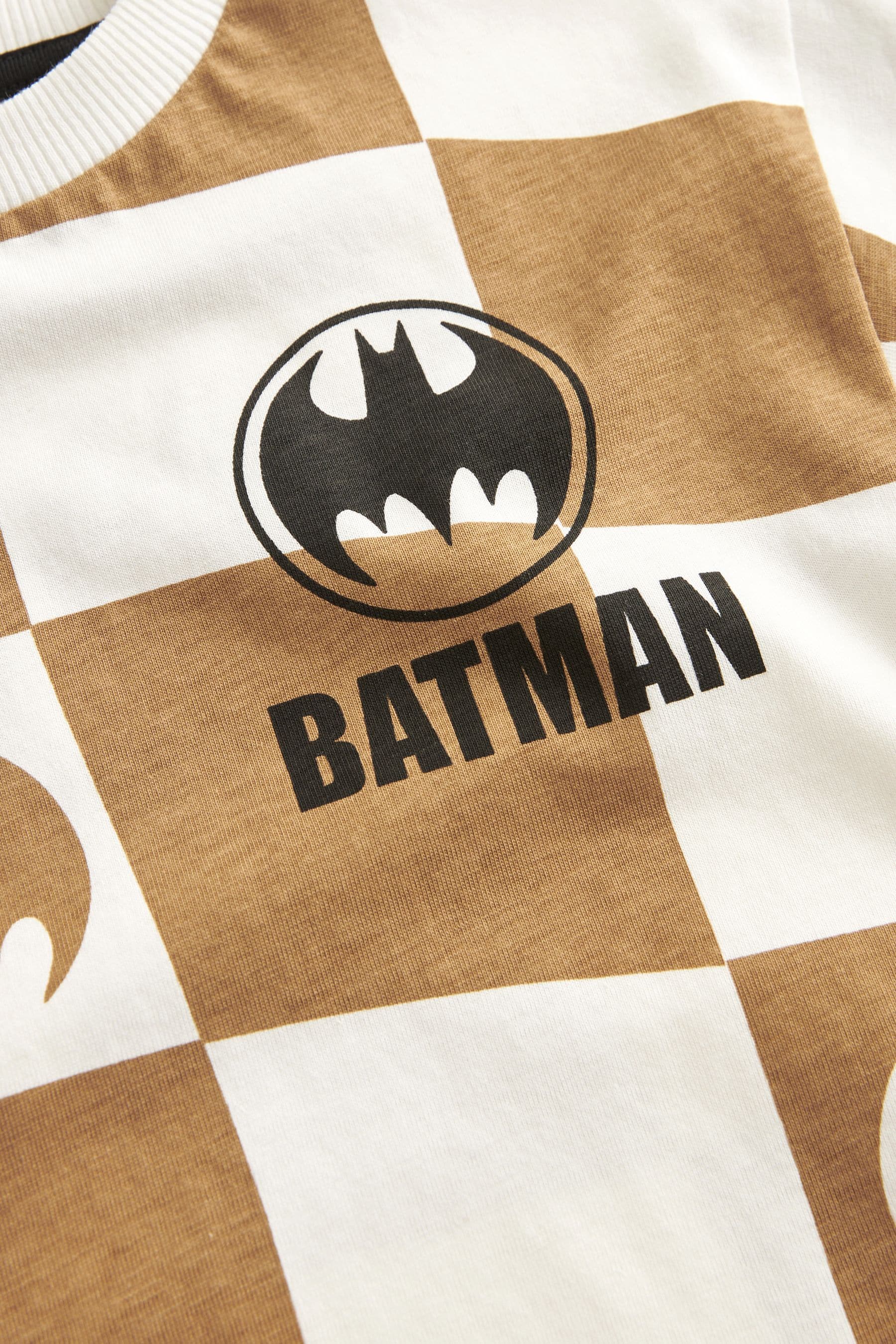 Tan Brown Short Sleeve Batman 100% Cotton T-Shirt (3mths-8yrs)