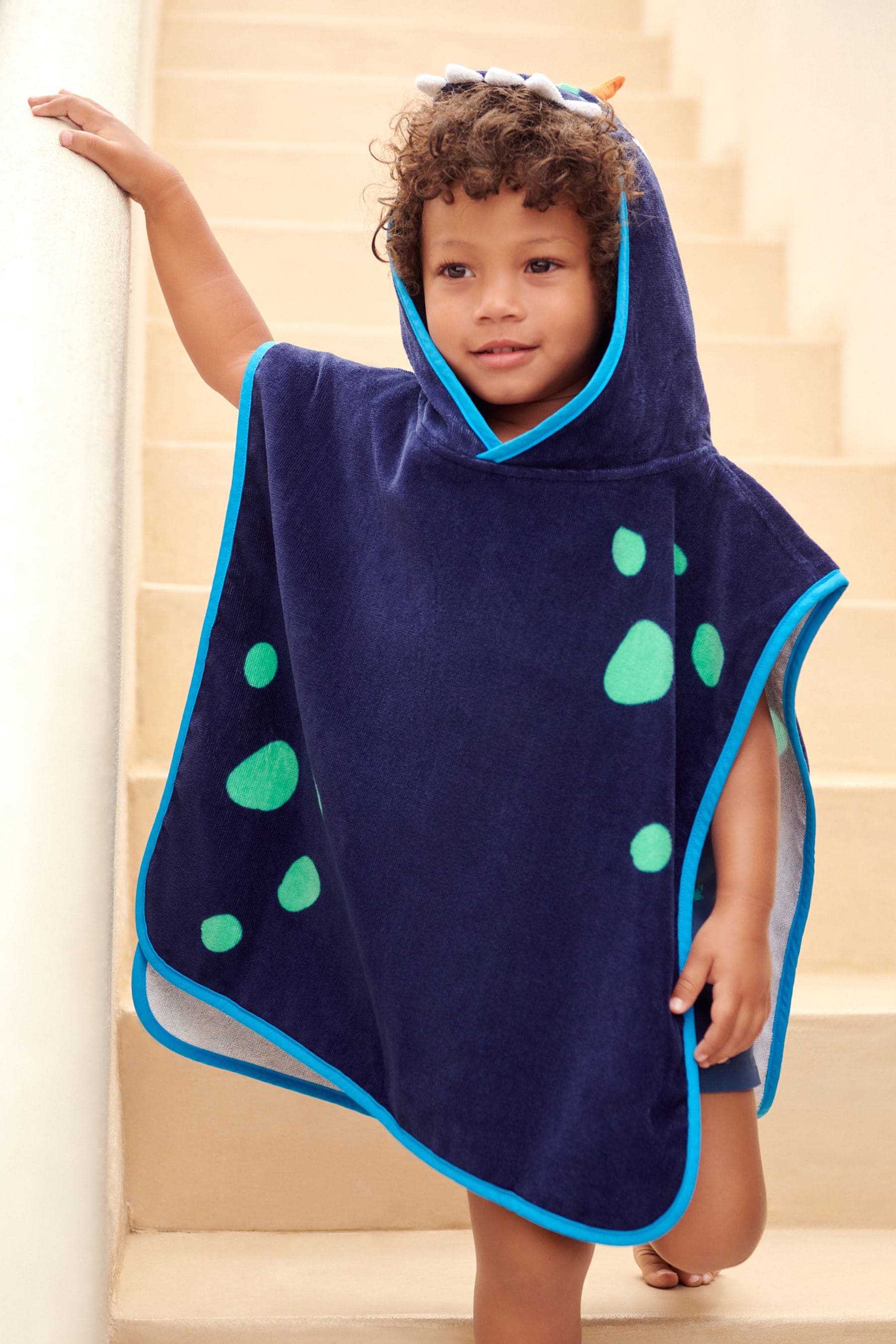 Navy Poncho Beach Towel (9mths-6yrs)