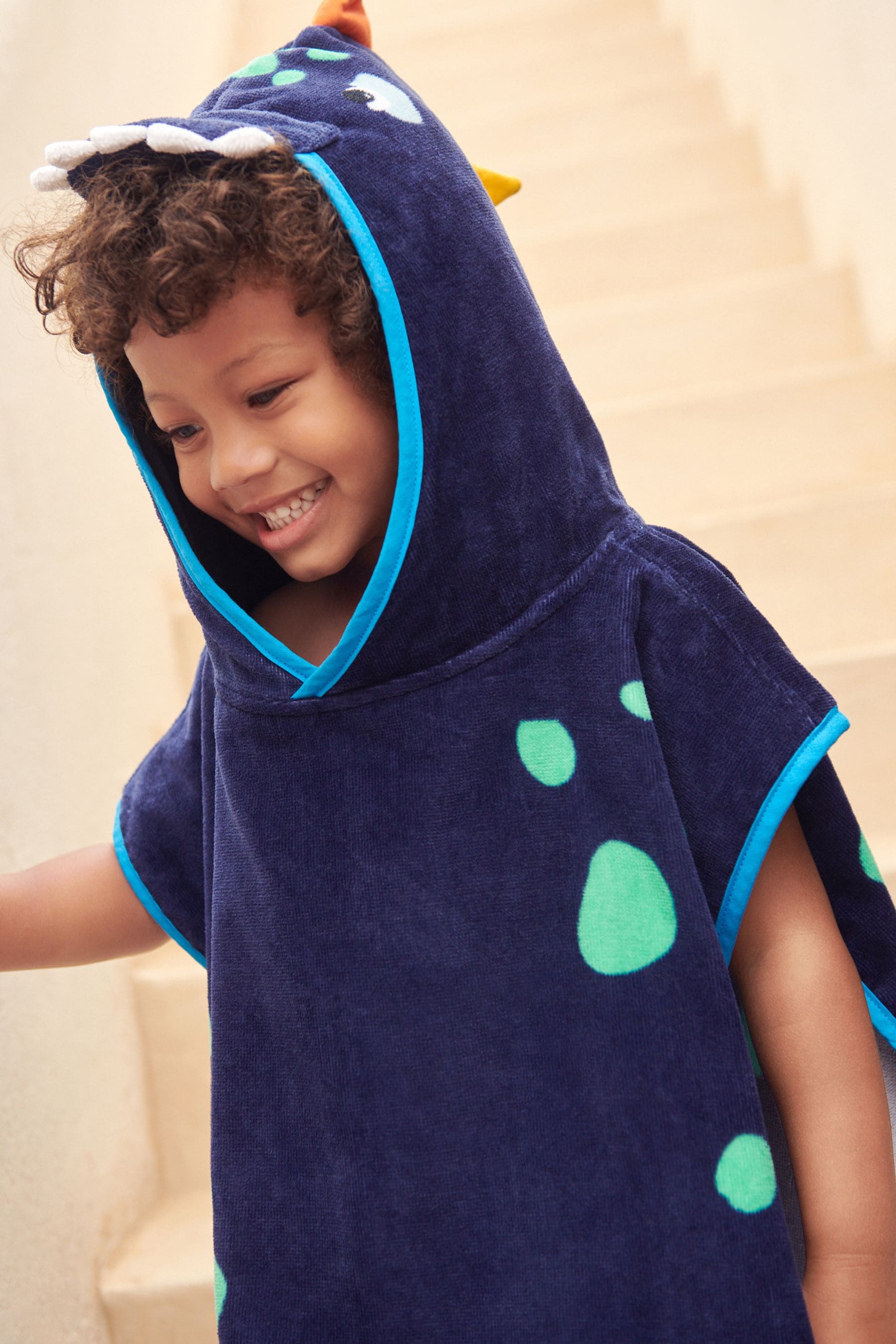 Navy Poncho Beach Towel (9mths-6yrs)