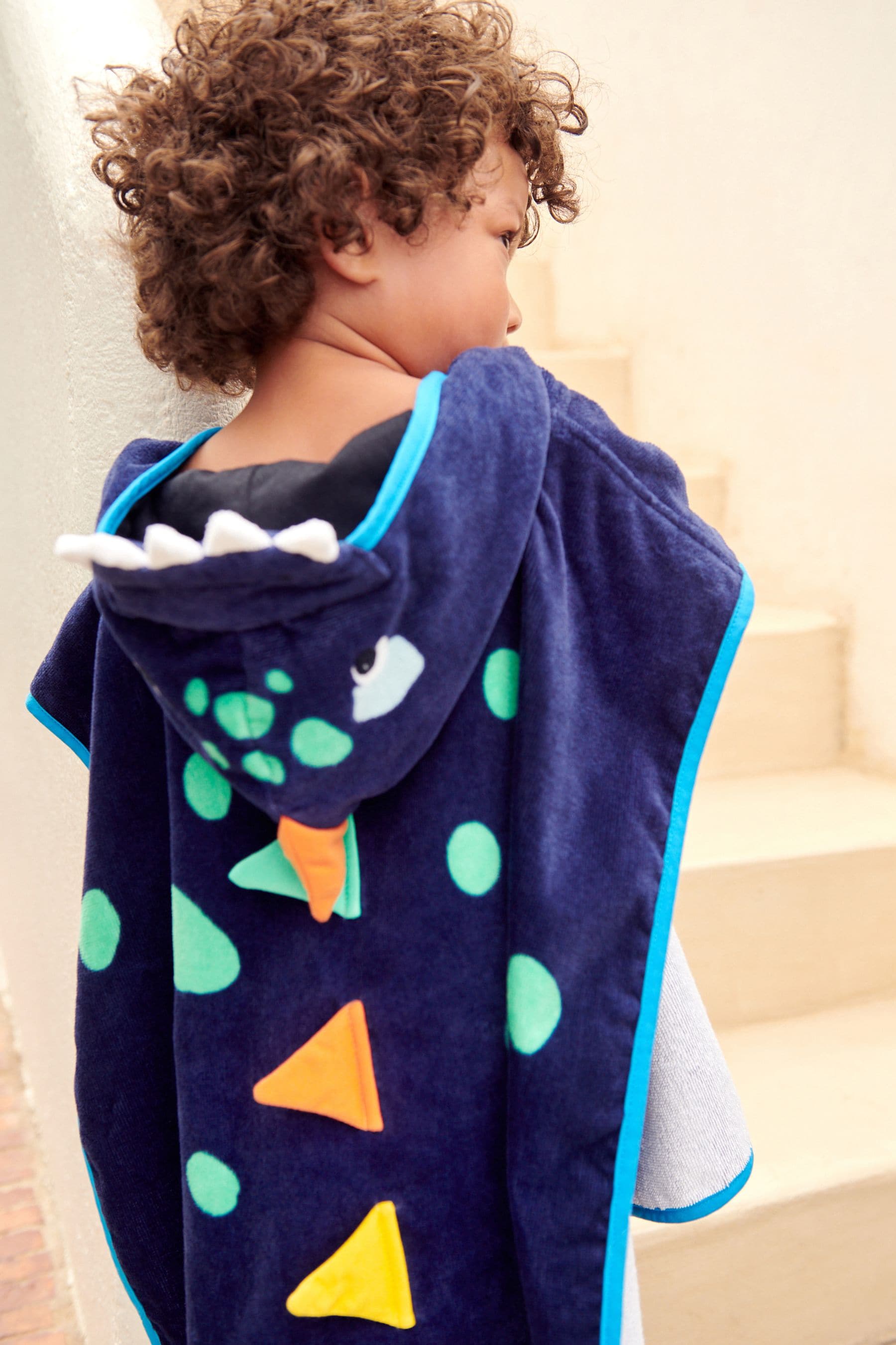 Navy Poncho Beach Towel (9mths-6yrs)