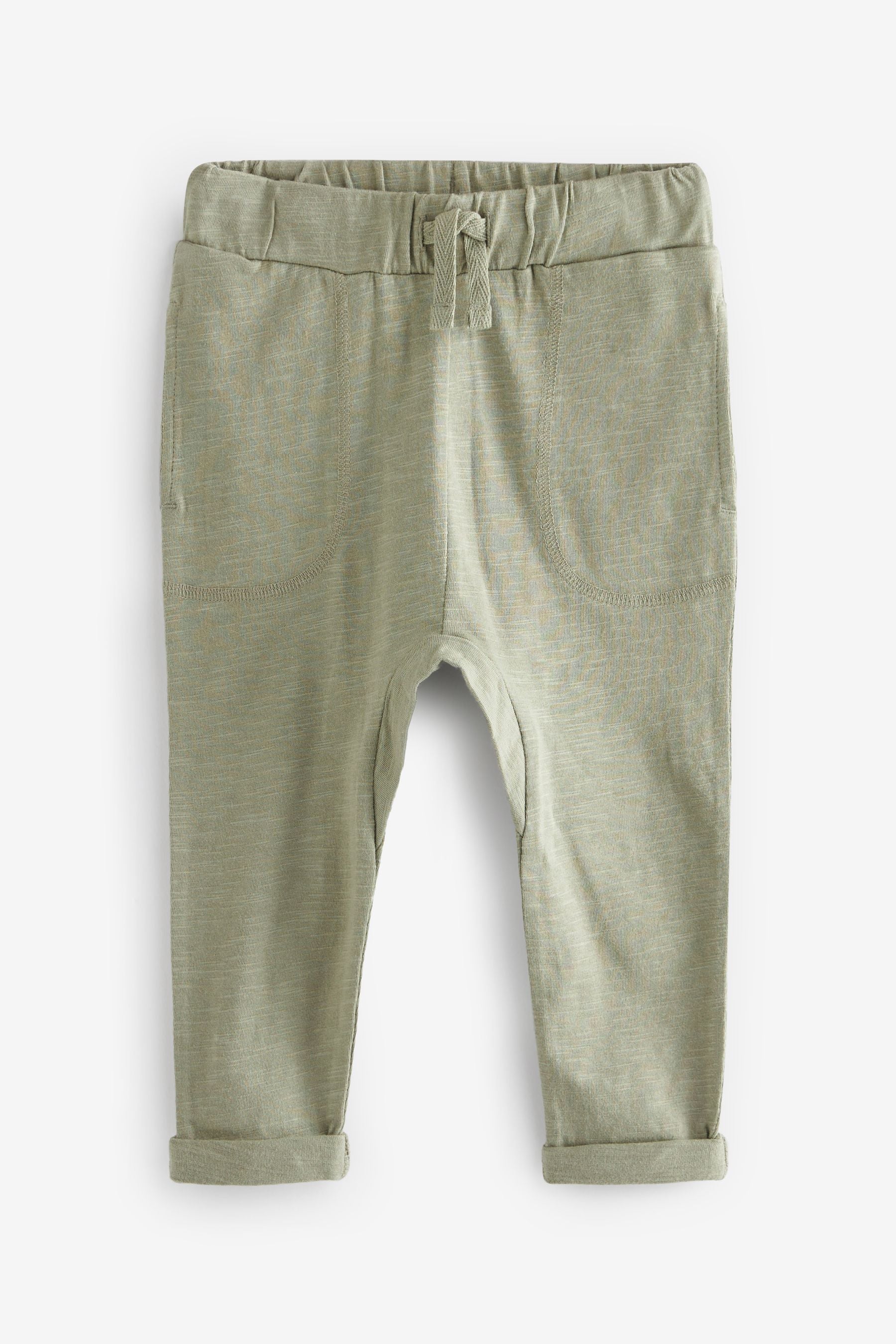 Sage Green 100% Cotton Lightweight Joggers 3 Pack (3mths-7yrs)