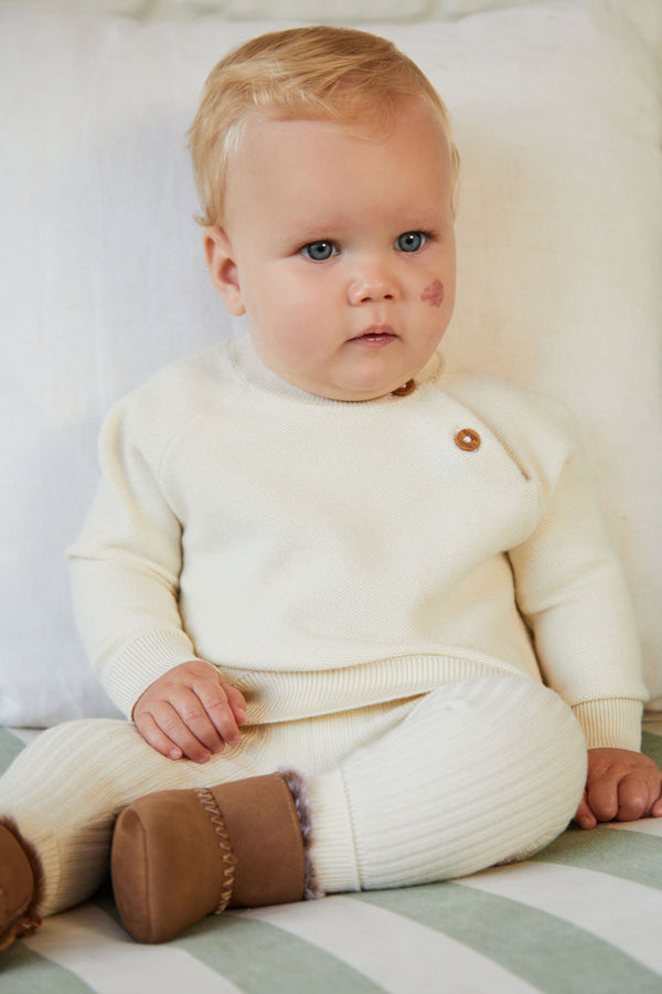 Cream Baby Knitted Jumper & Leggings 2 Piece Set (0mths-2yrs)