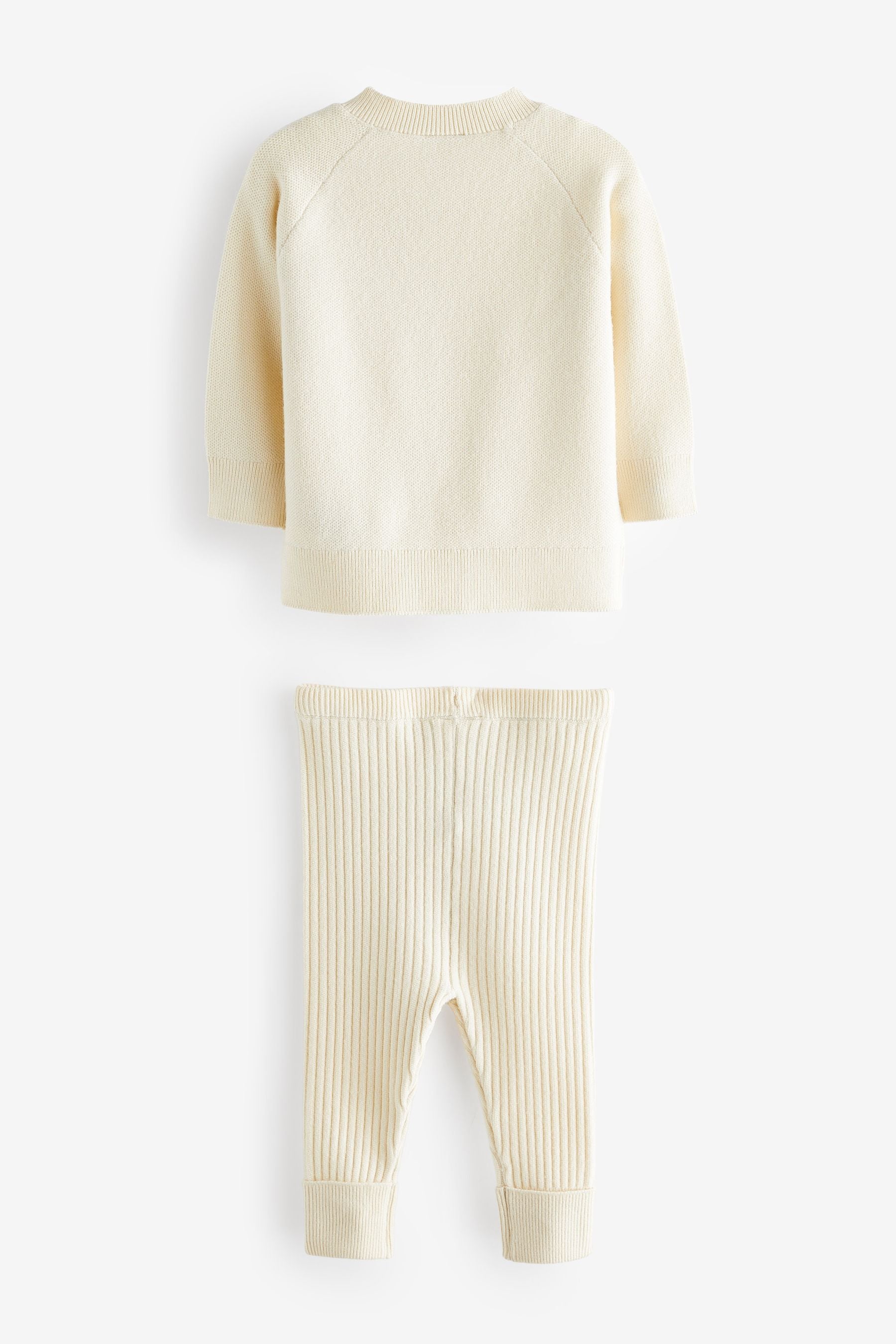 Cream Baby Knitted Jumper & Leggings 2 Piece Set (0mths-2yrs)