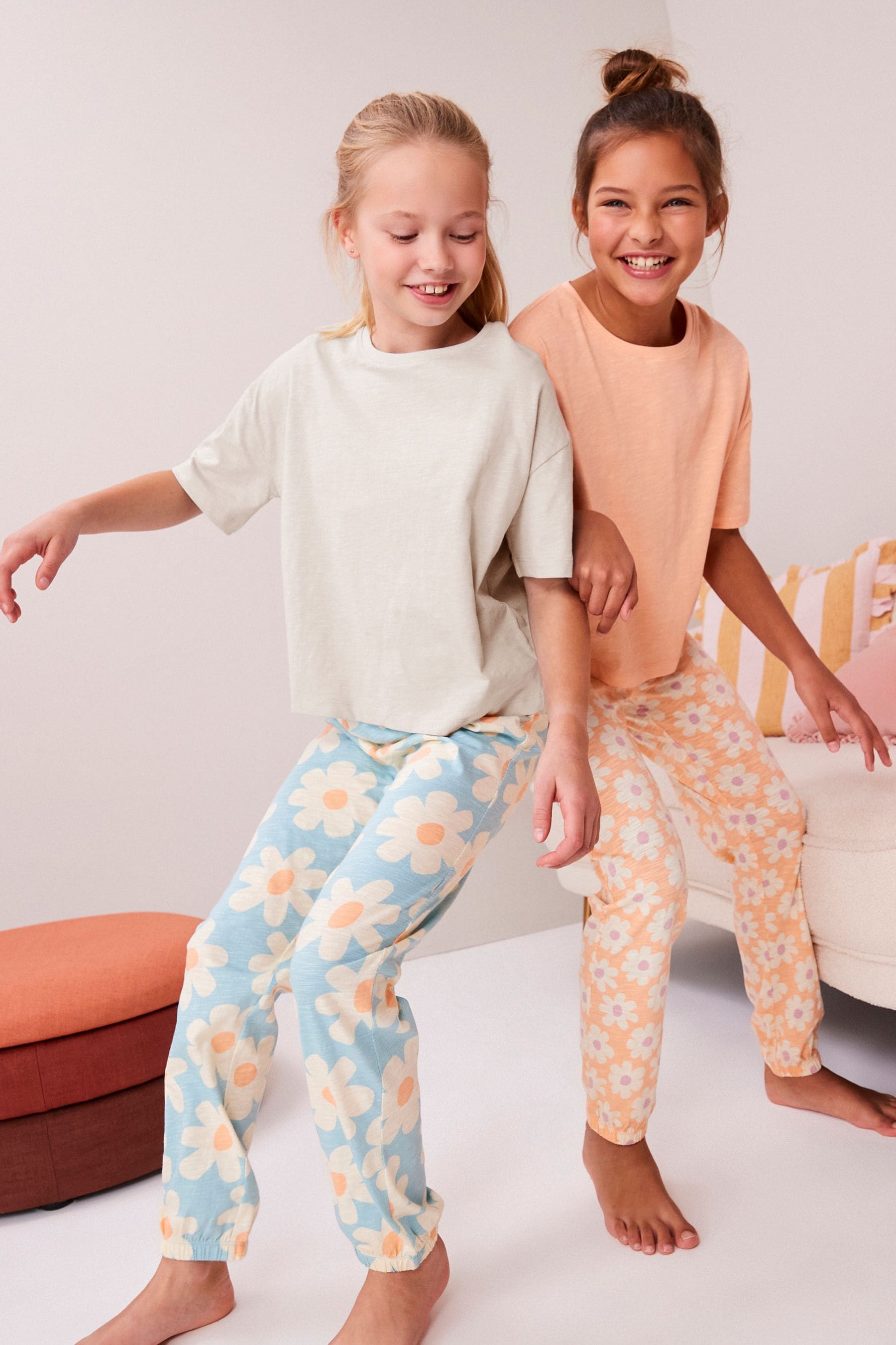 Fluro Orange/Blue Joggers Pyjamas 2 Pack (3-16yrs)