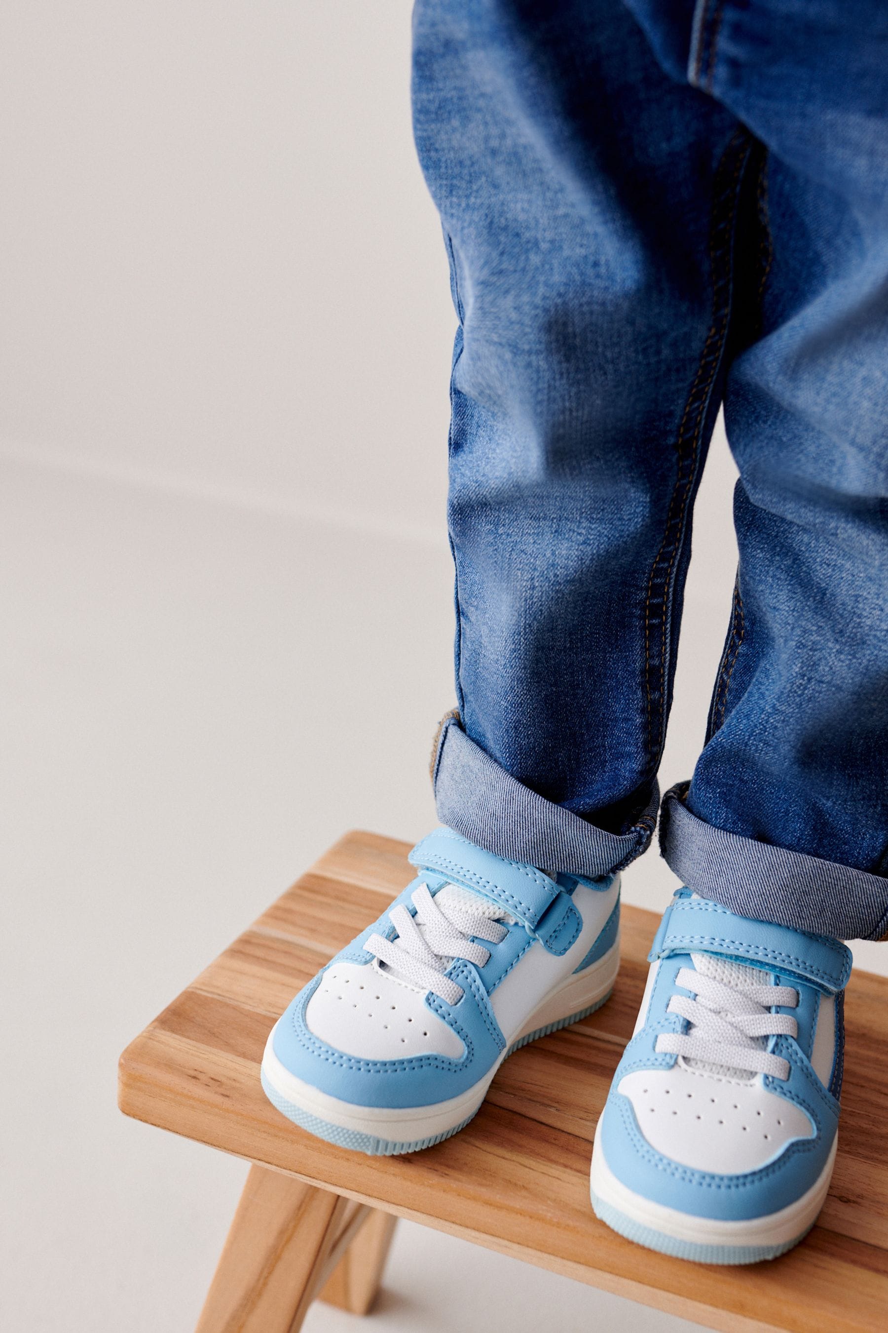 Blue Tones Touch Fastening Elastic Lace Trainers