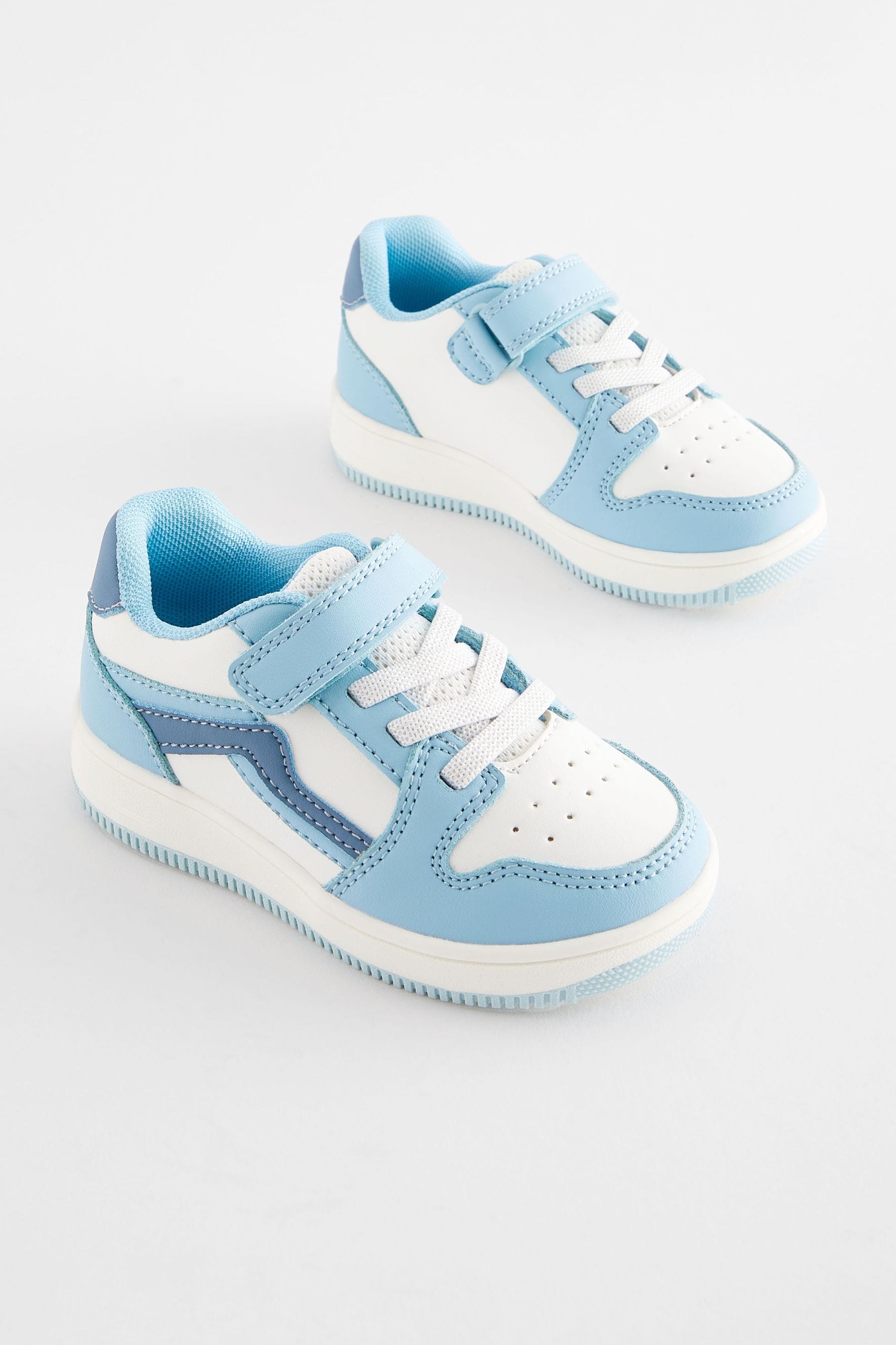 Blue Tones Touch Fastening Elastic Lace Trainers