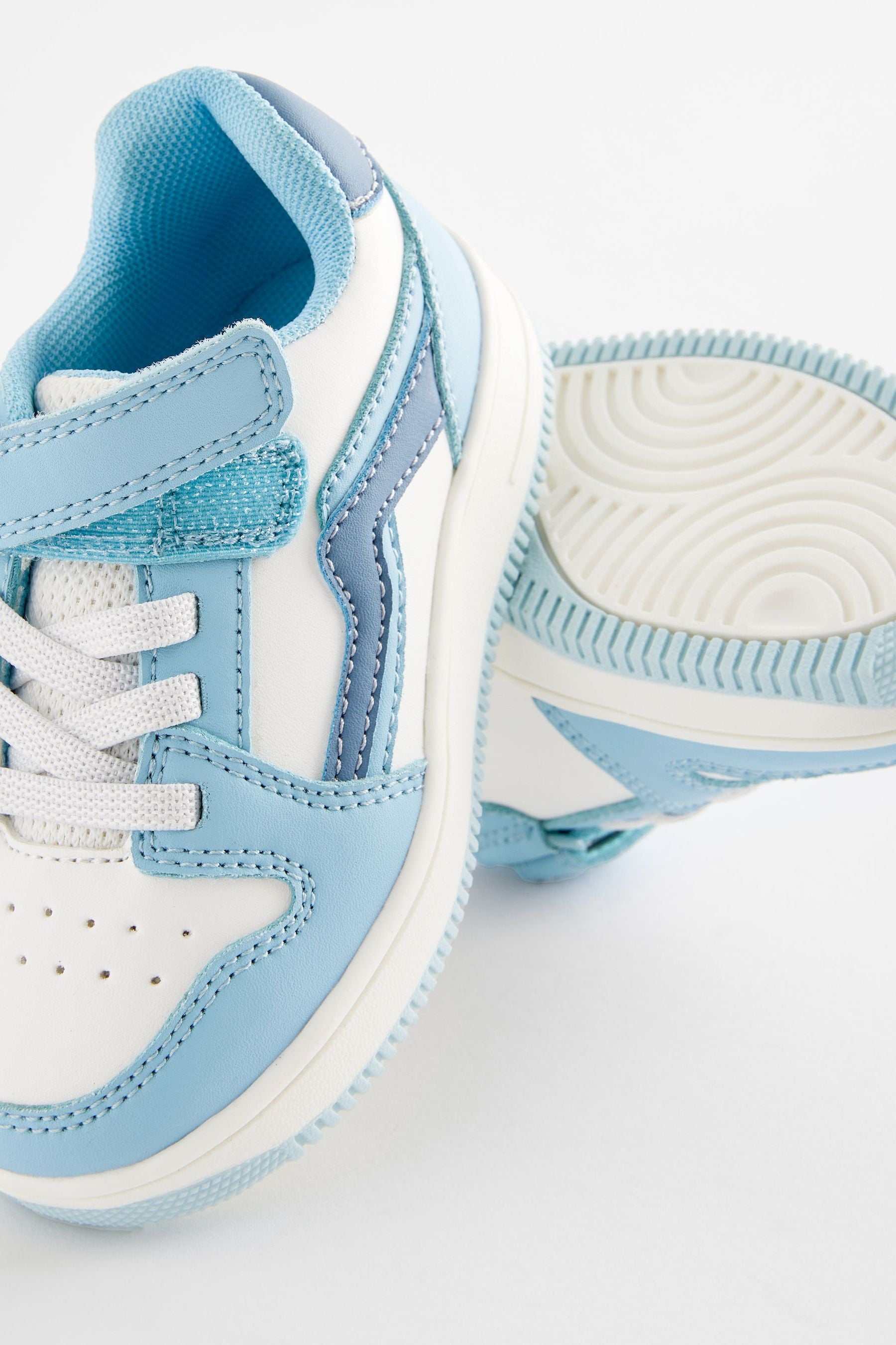 Blue Tones Touch Fastening Elastic Lace Trainers