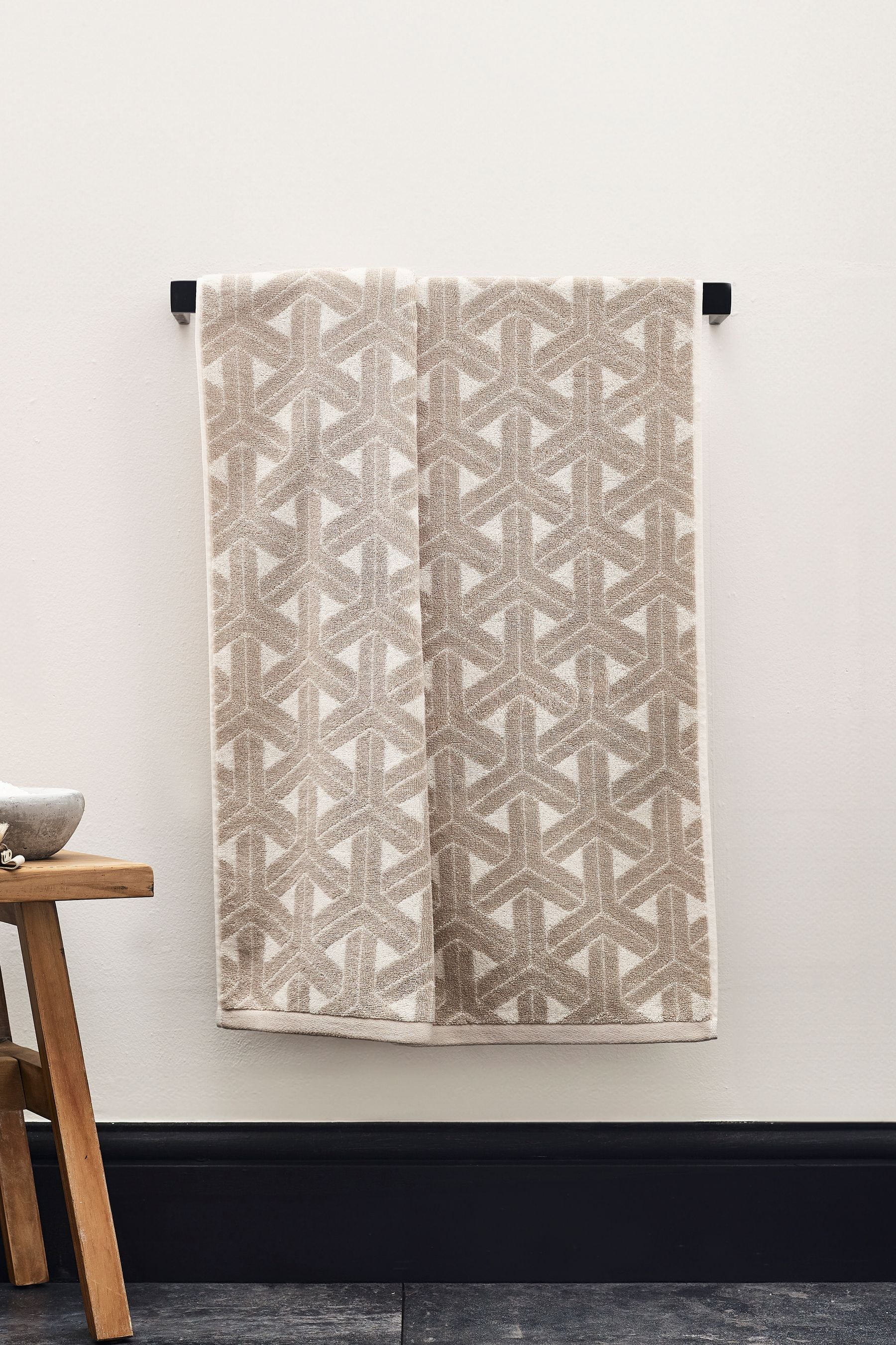 Natural Geo 100% Cotton Towel