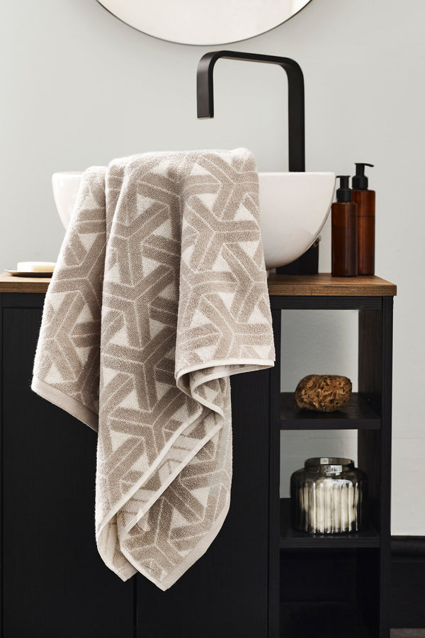 Natural Geo 100% Cotton Towel