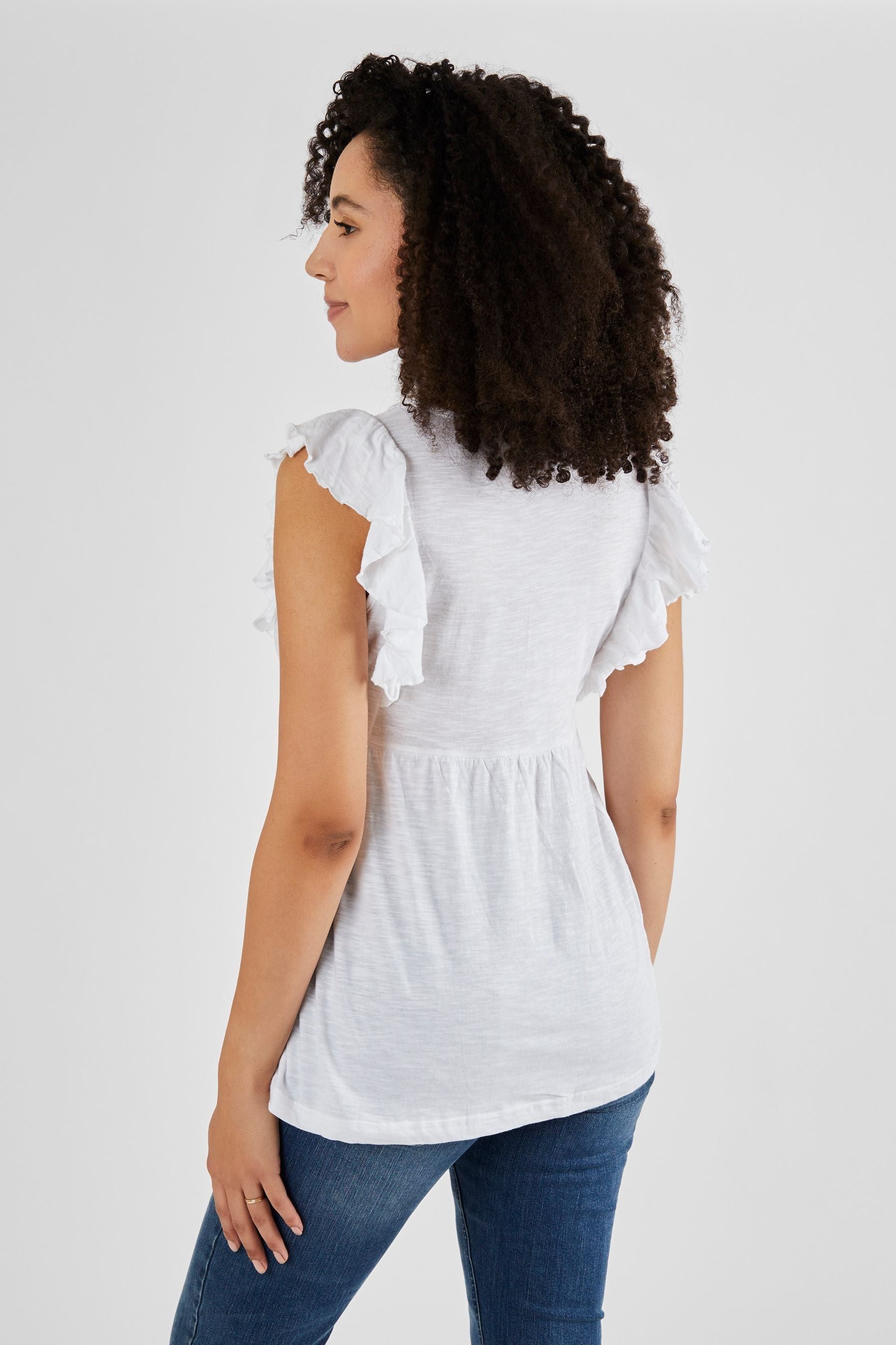 JoJo Maman Bébé White Broderie Anglaise Maternity Top