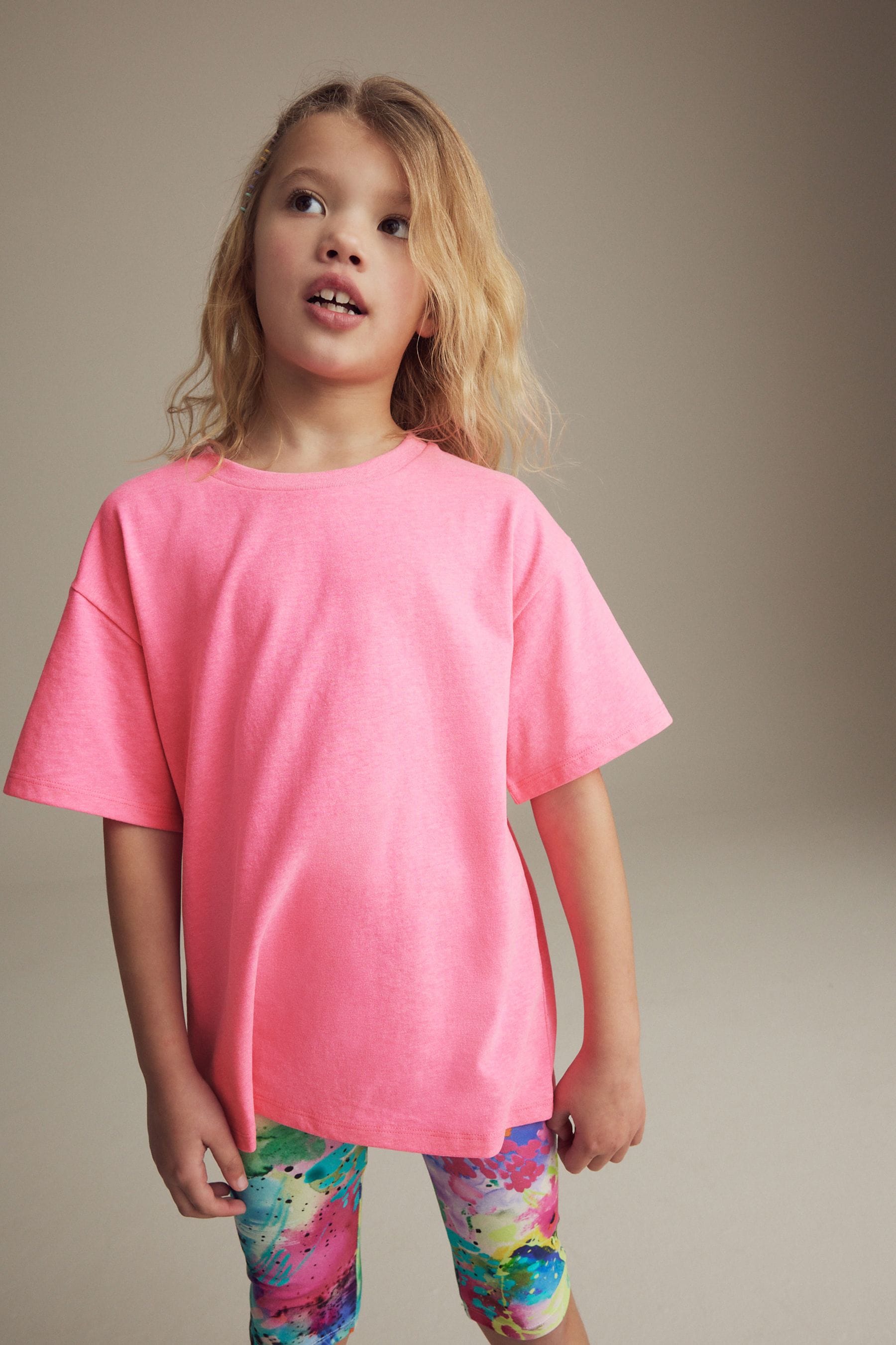 Fluro Pink/Yellow/White Oversized T-Shirts 3 Pack (3-16yrs)