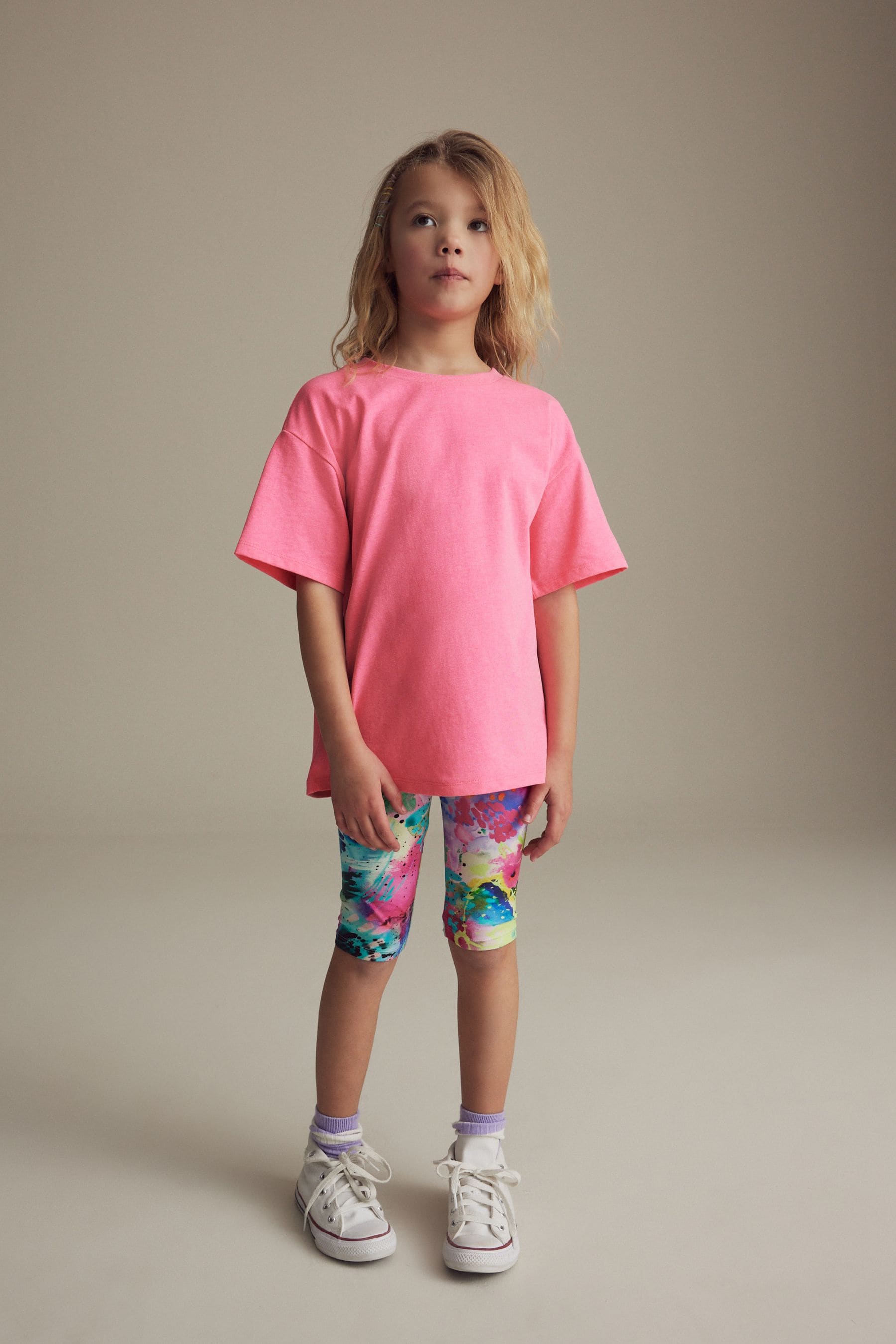 Fluro Pink/Yellow/White Oversized 100% Cotton T-Shirts 3 Pack (3-16yrs)