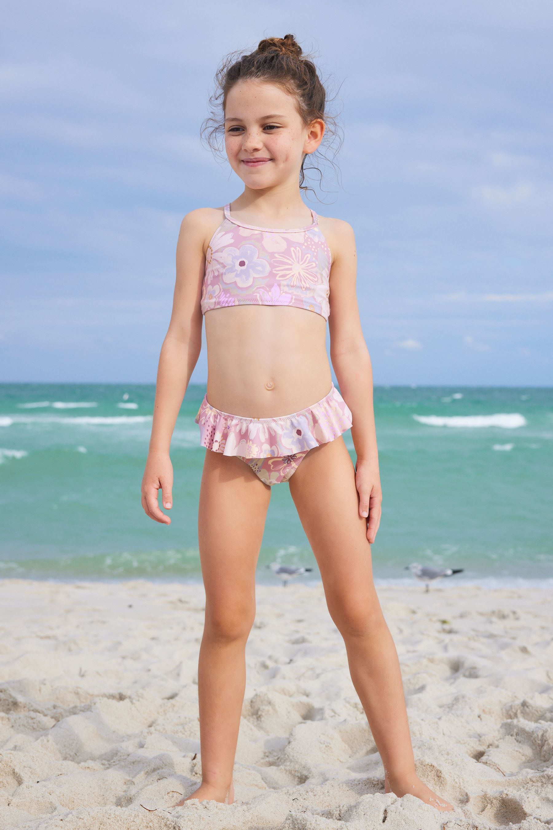 Purple Floral Bikini (3-16yrs)