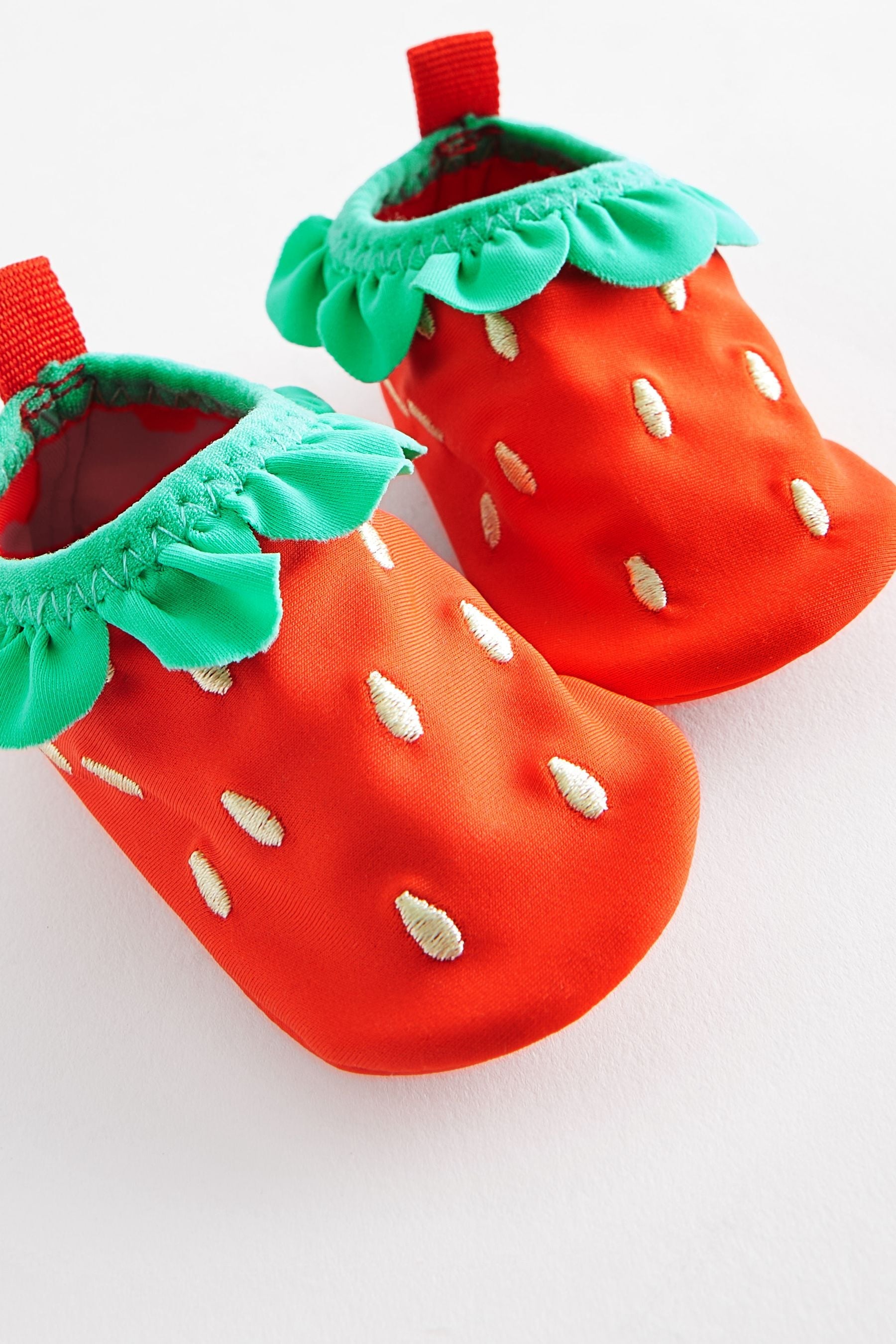 Red Strawberry Character Swim Sock Baby Shoes (0-24mths)