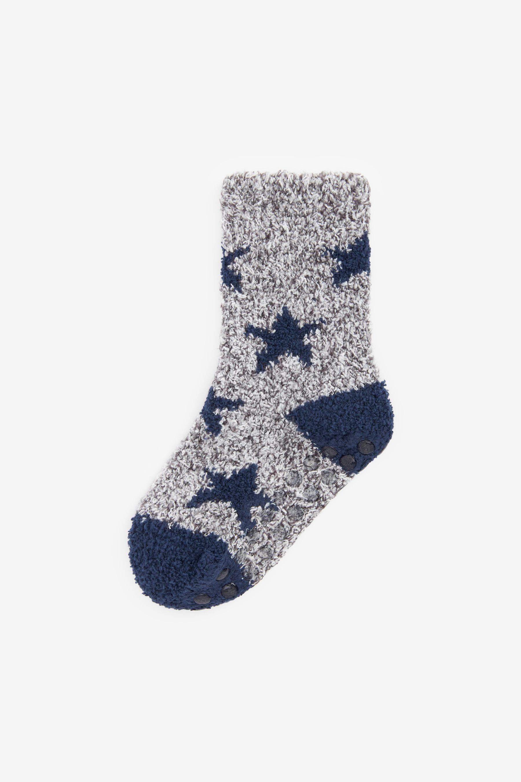 Navy Blue/Grey Stars Cosy Socks 2 Pack