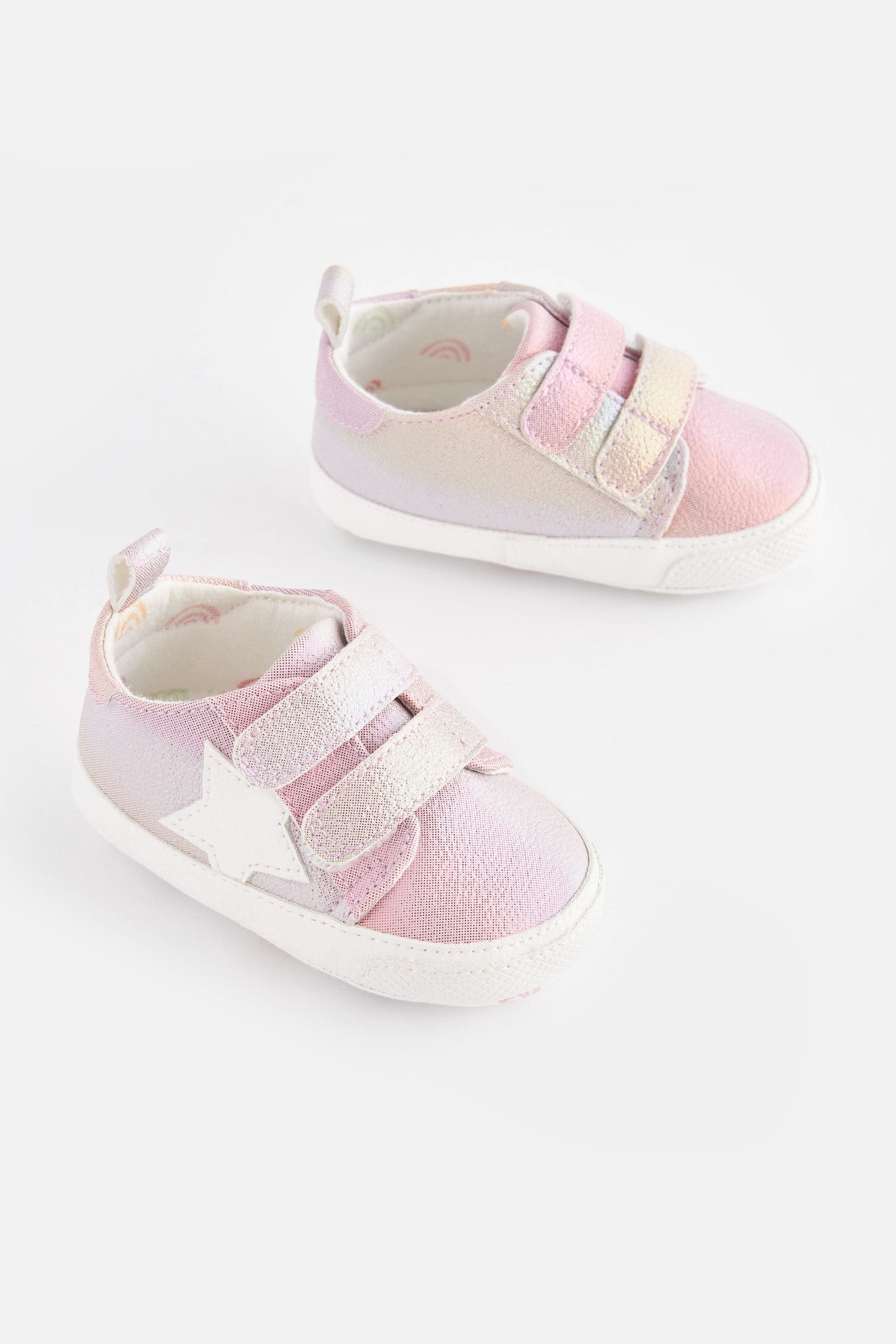 Multi Rainbow Two Strap Baby Trainers (0-24mths)