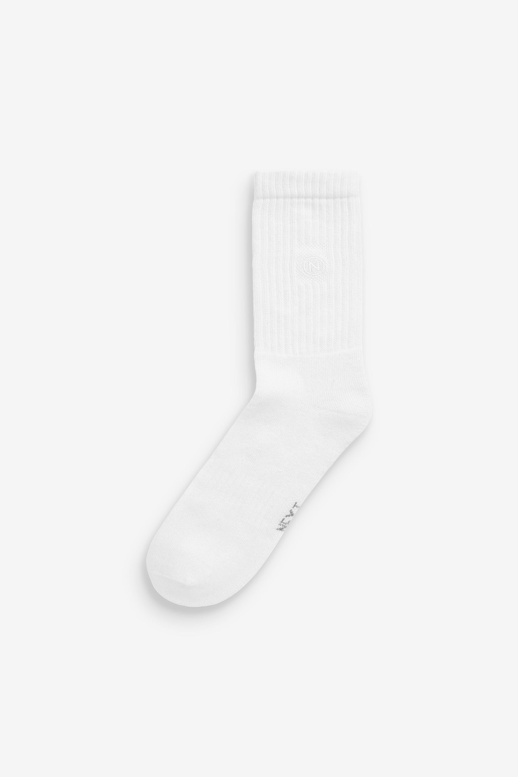 White 4 Pack Cushioned Sole Sports Socks