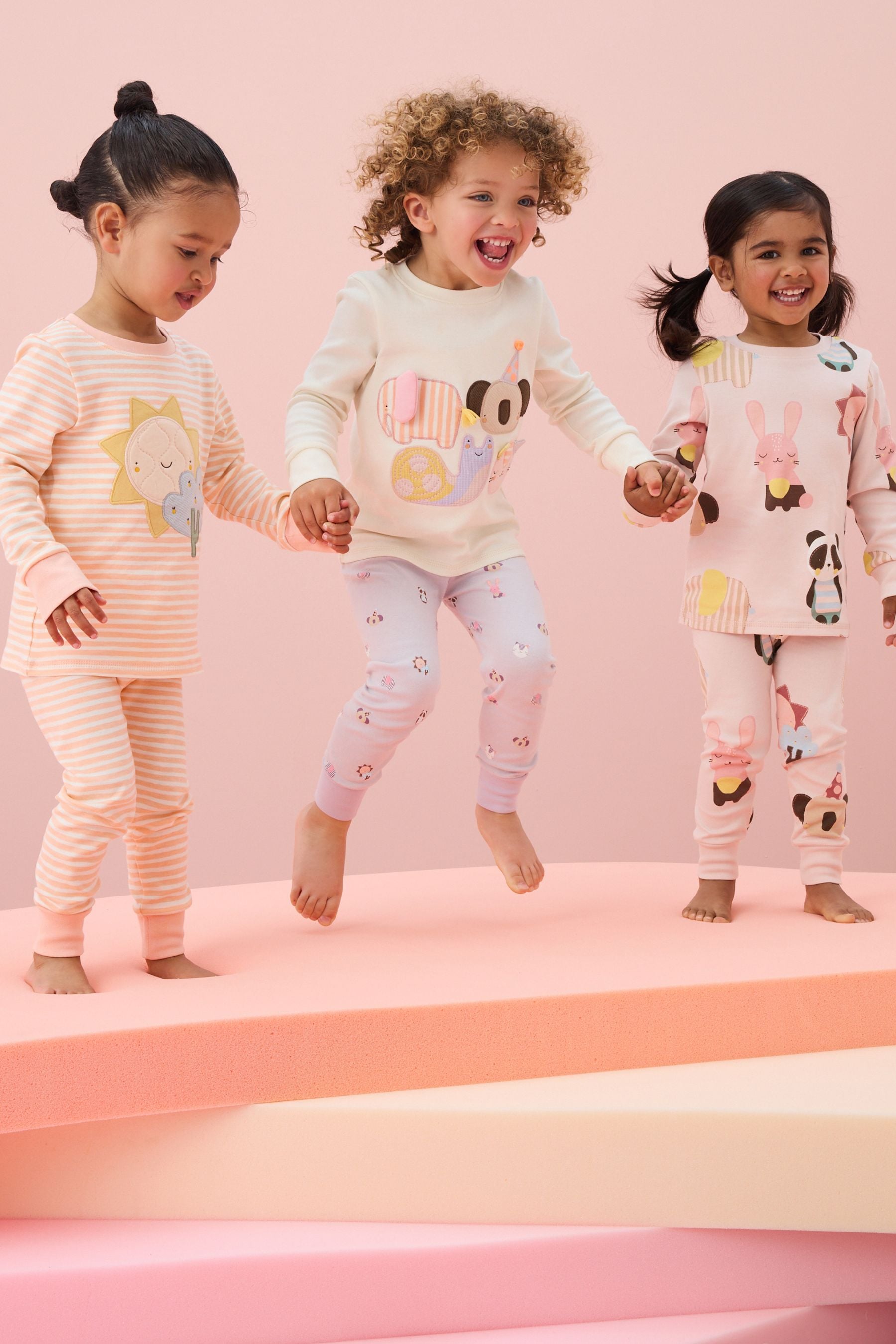 Pastel Character 100% Cotton Long Sleeve Pyjamas 3 Pack (9mths-16yrs)