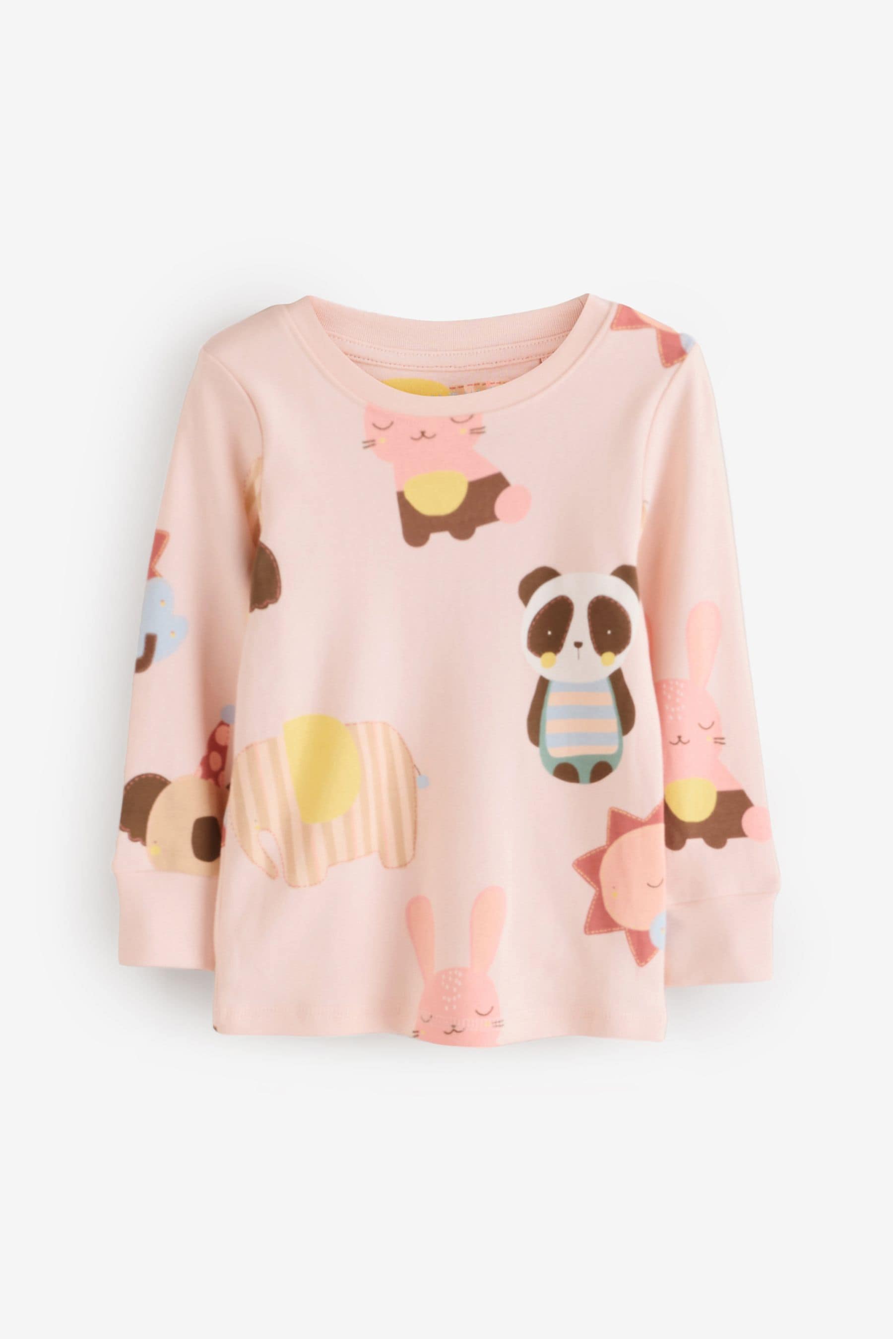 Pastel Character 100% Cotton Long Sleeve Snuggle Pyjamas 3 Pack (9mths-16yrs)