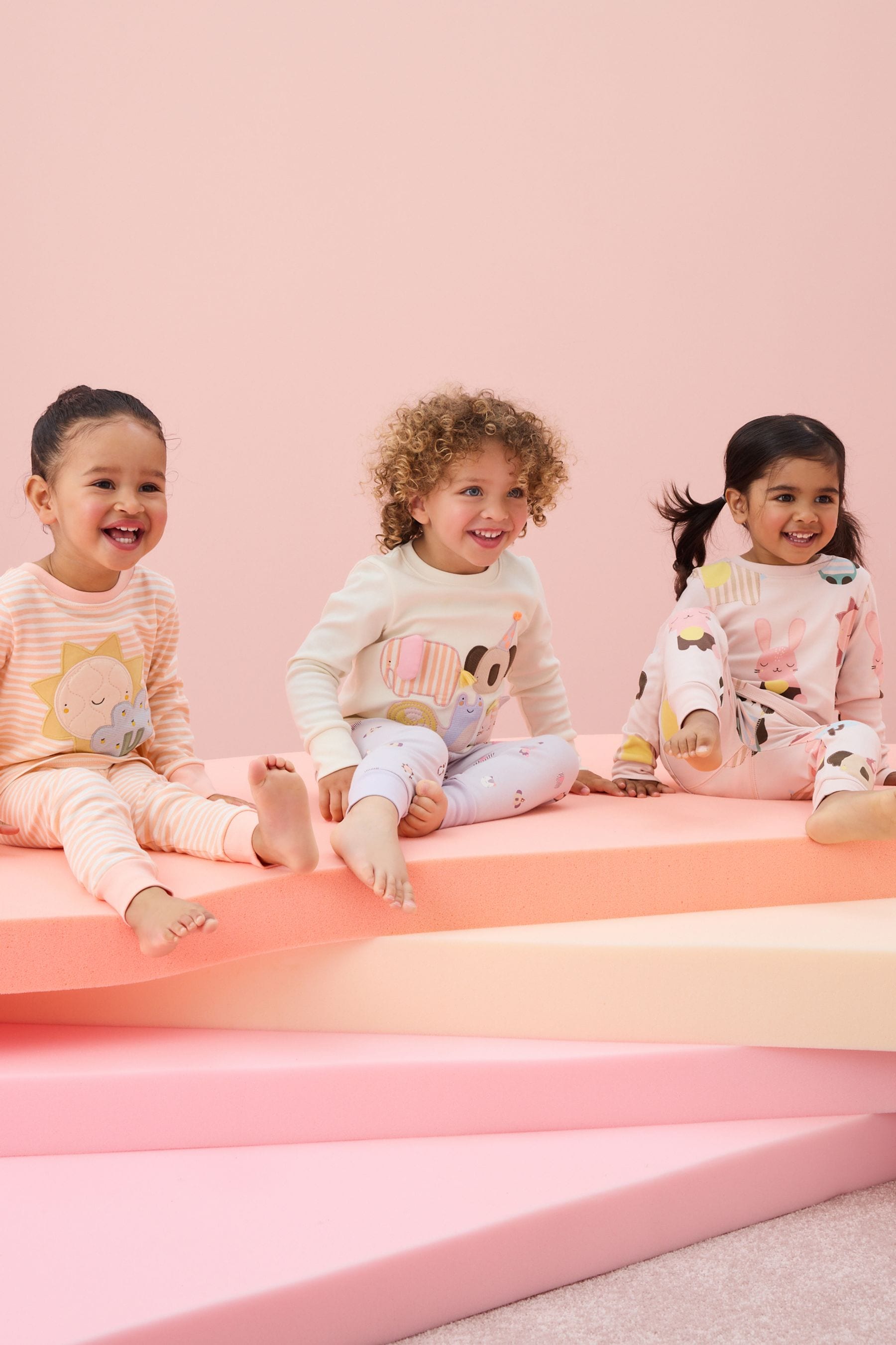 Pastel Character 100% Cotton Long Sleeve Pyjamas 3 Pack (9mths-16yrs)