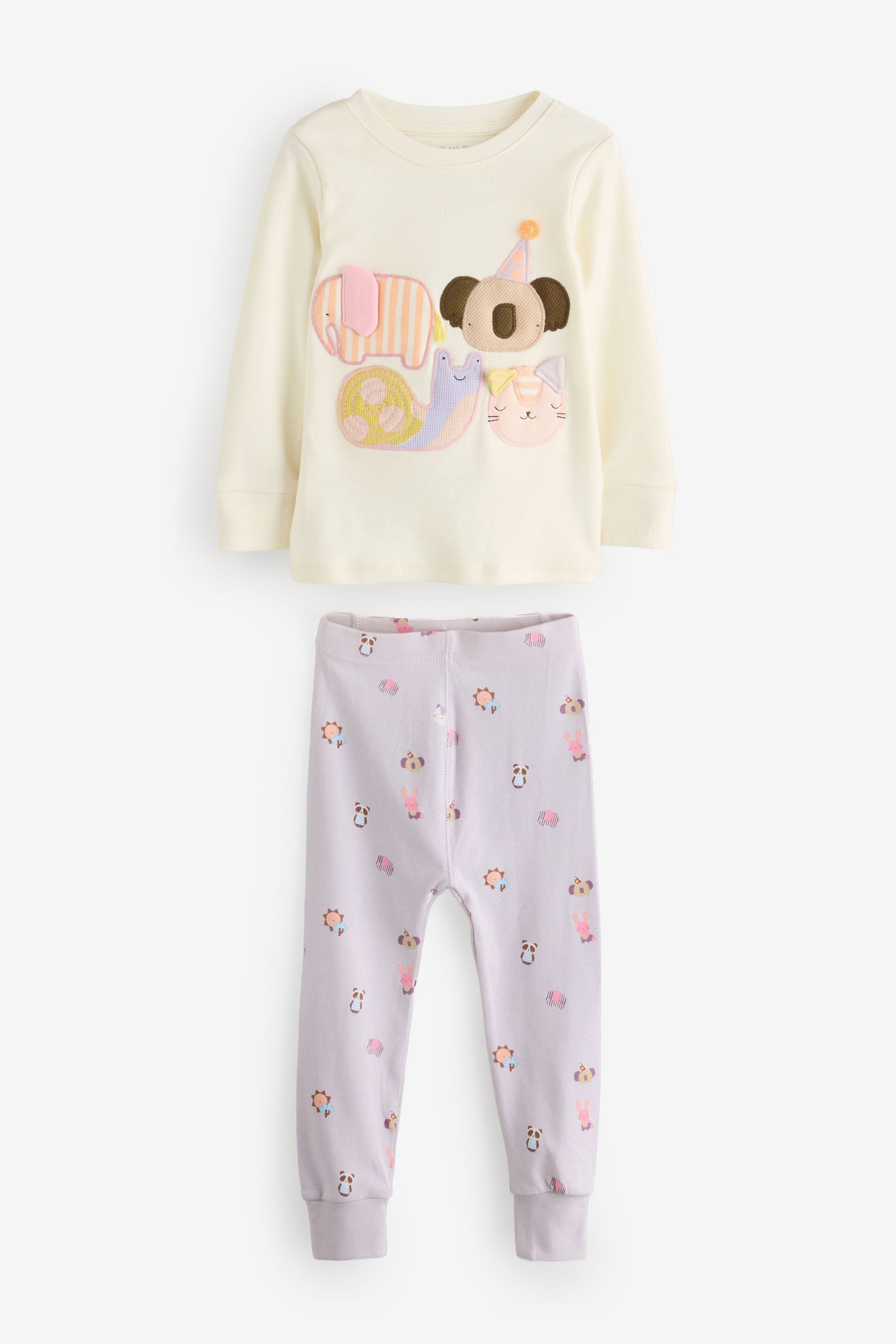 Pastel Character 100% Cotton Long Sleeve Snuggle Pyjamas 3 Pack (9mths-16yrs)