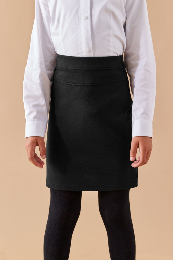 Black Pull-On Jersey Stretch School Pencil Skirt (3-18yrs)