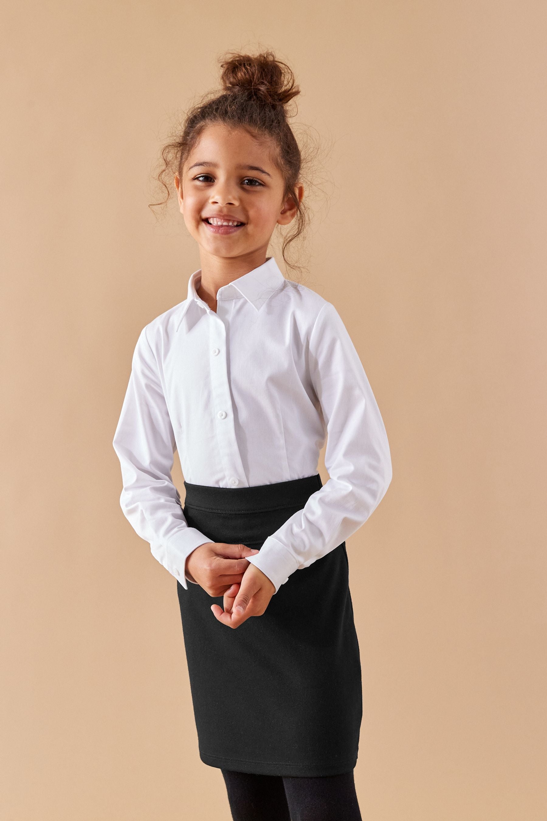 Black Jersey Stretch Pull-On School Pencil Skirt (3-18yrs)