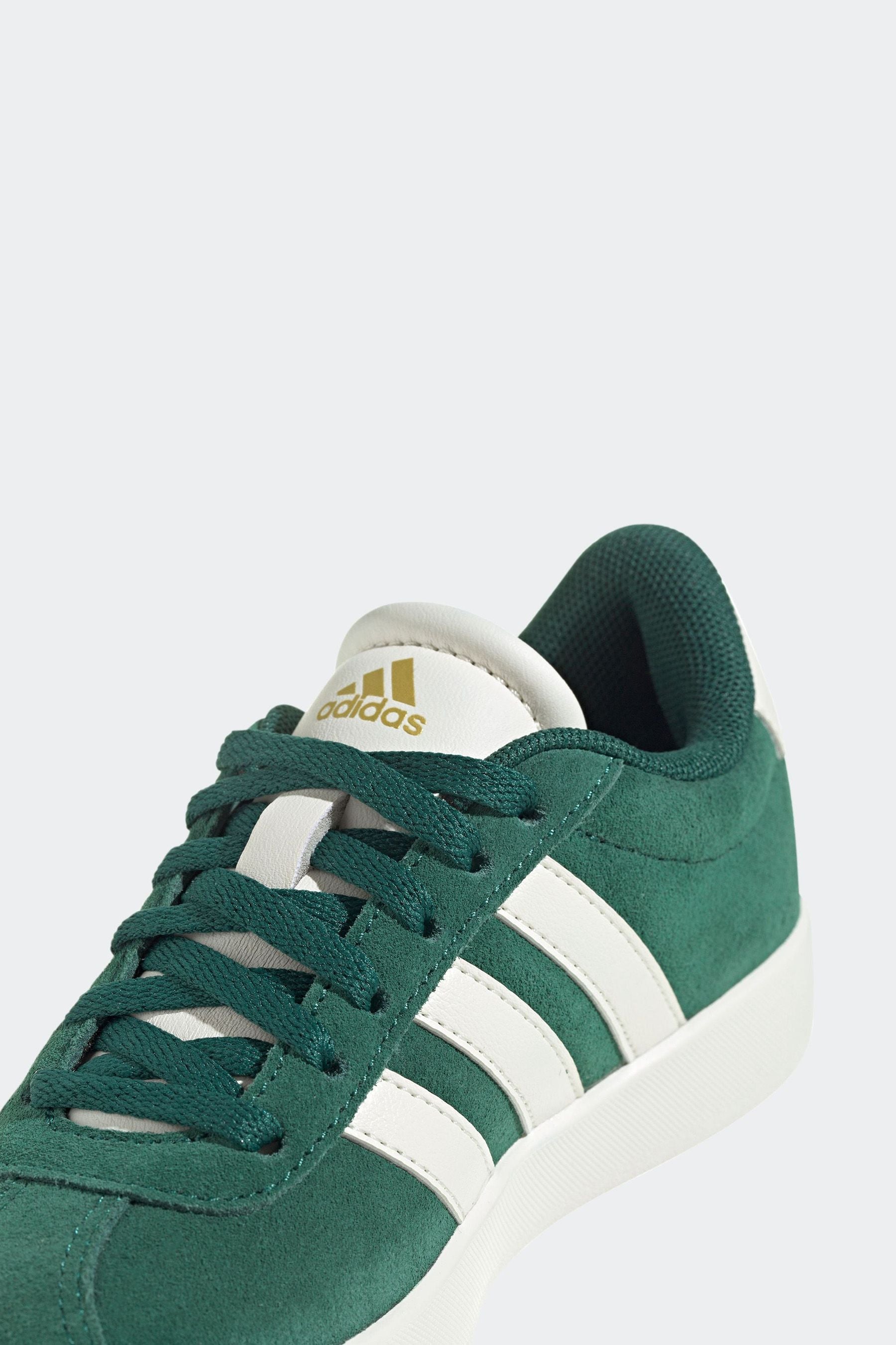 Green/White adidas Junior Sportswear VL Court Trainers