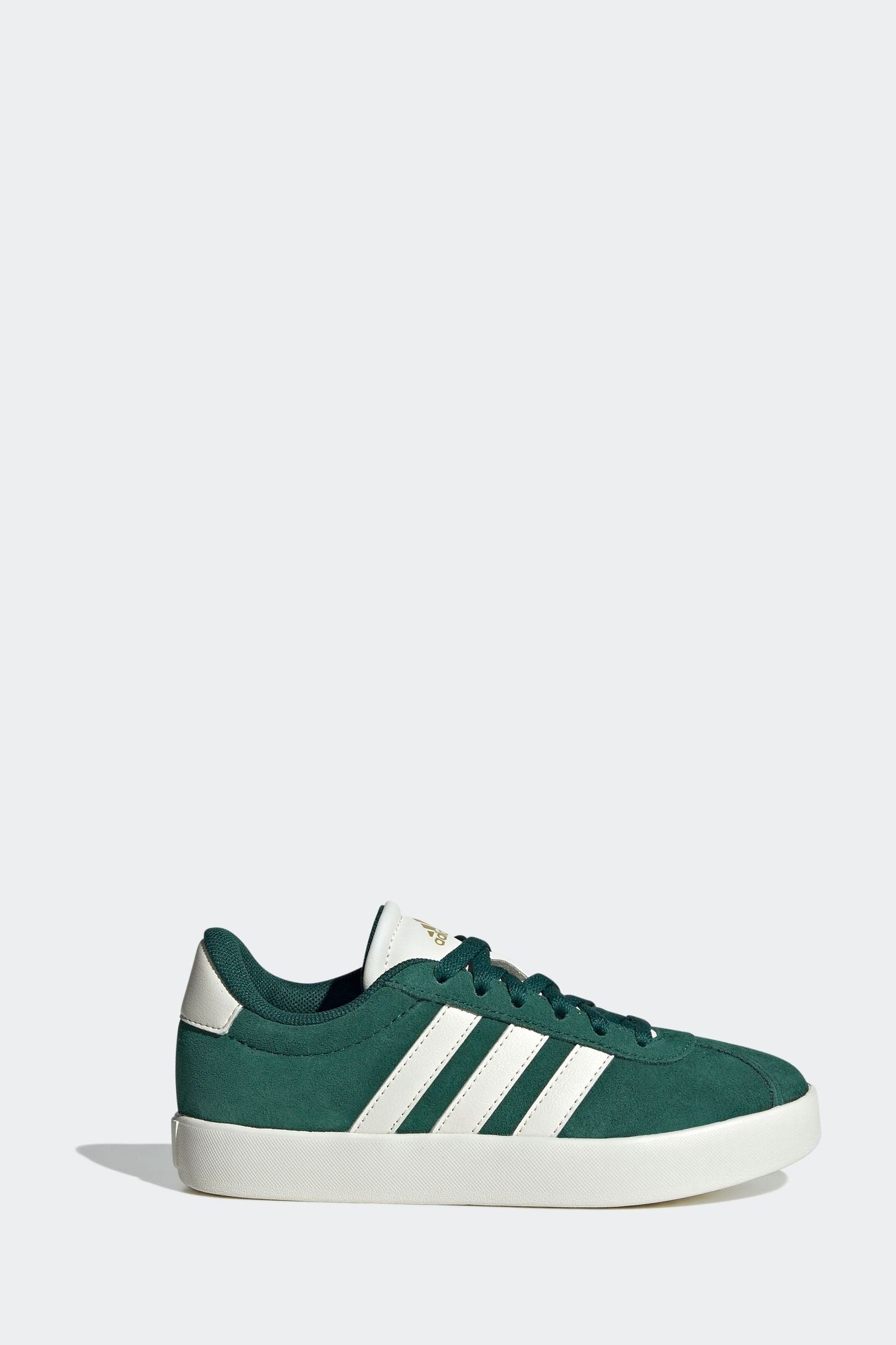 Green/White adidas Junior Sportswear VL Court Trainers